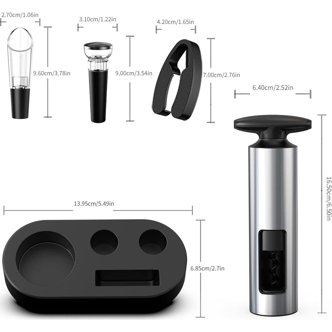 Set de Abrebotellas de Vino 4 en 1 CIRCLE JOY con Sacacorchos