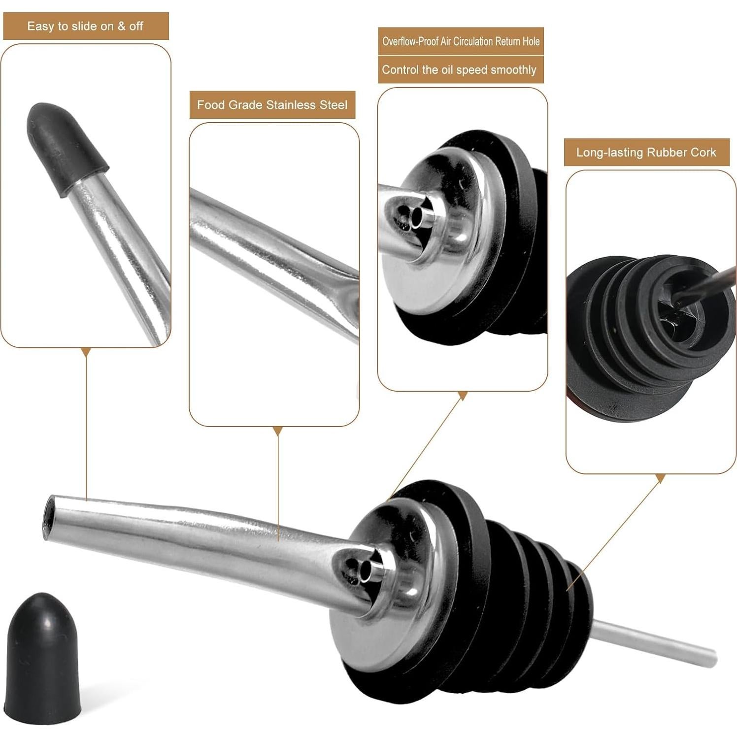 Paquete de 80 vertedores de acero inoxidable Olutacot