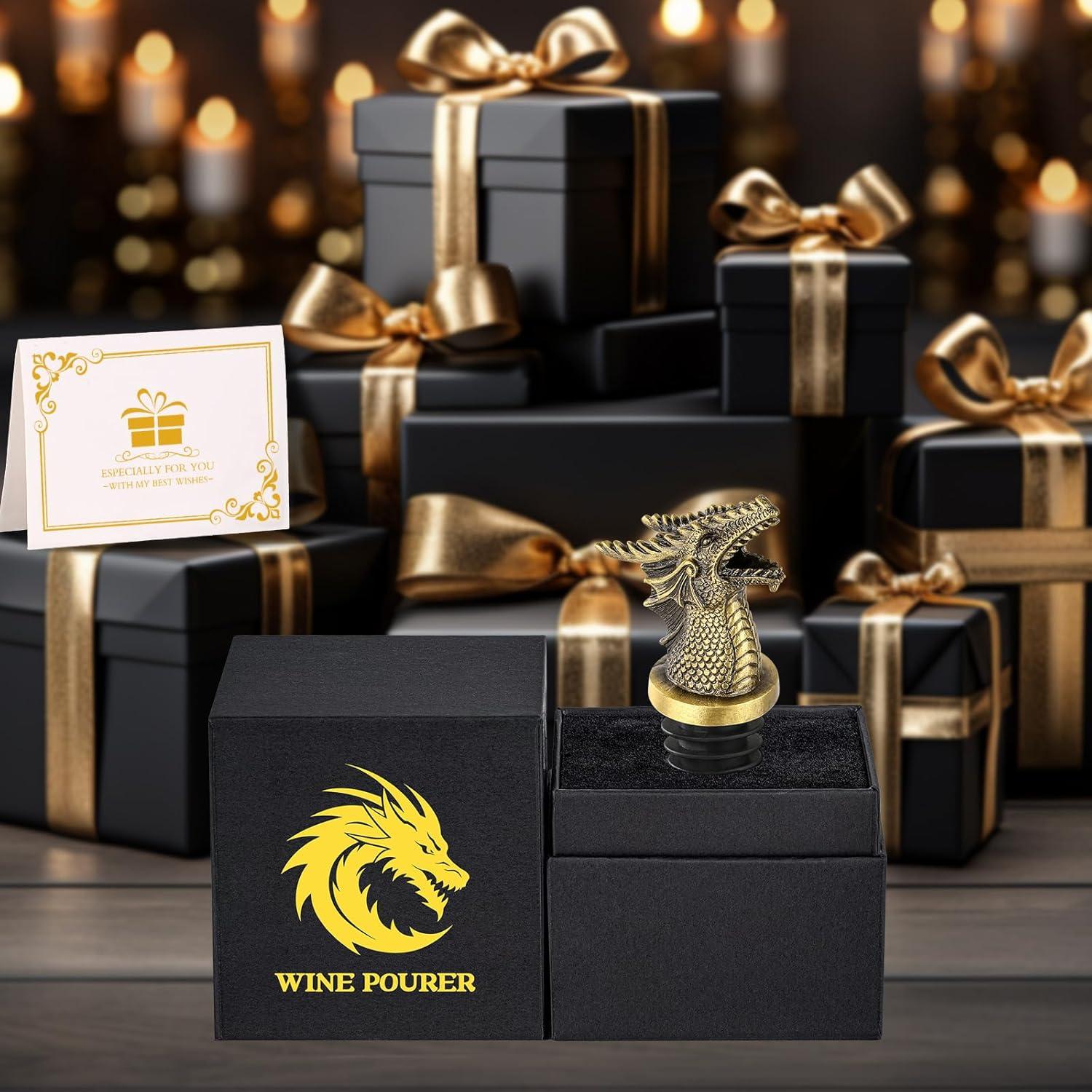 Vertedor y Tapón de Vino Dragón LULLEA Bronce 2 en 1