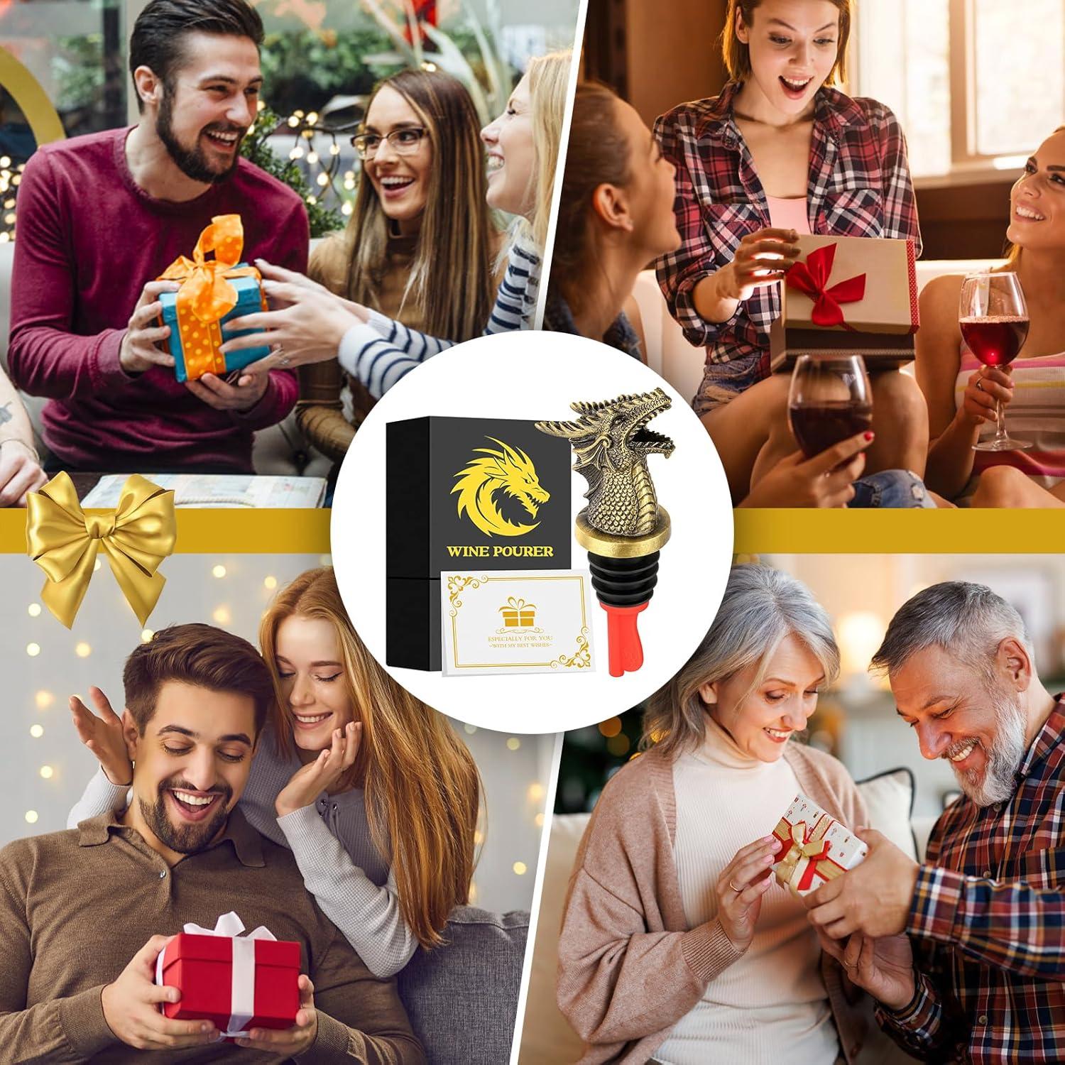 Vertedor y Tapón de Vino Dragón LULLEA Bronce 2 en 1