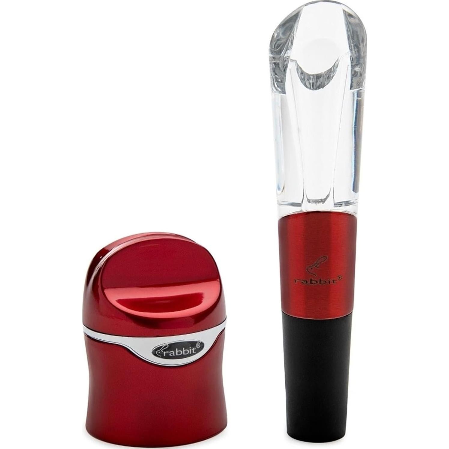 Juego de Aeración y Conservación de Vino Rabbit, Rojo