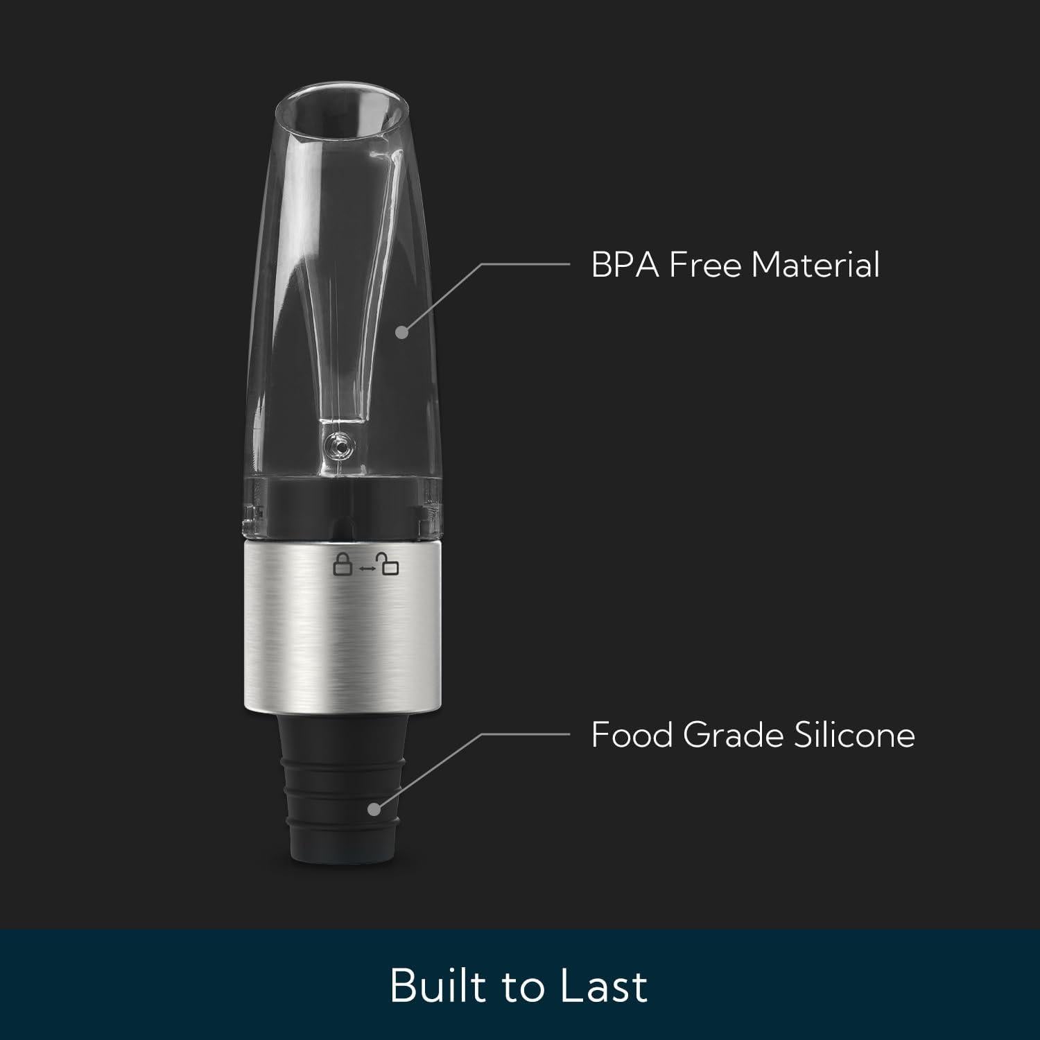 Aerador de Vino 2-en-1 KITCHENDAO Vertedor y Tapón Libre de BPA