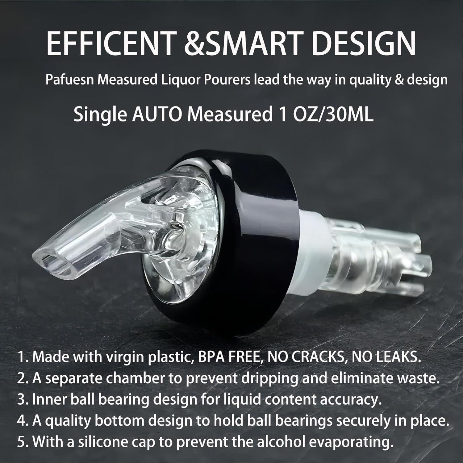 Paquete de 3 vertedores medidos Pafusen 1oz/30ml para licor