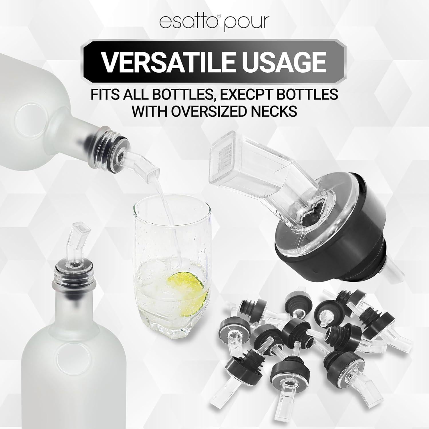 Vertedores de Licor Esatto con Filtro - 12 Piezas