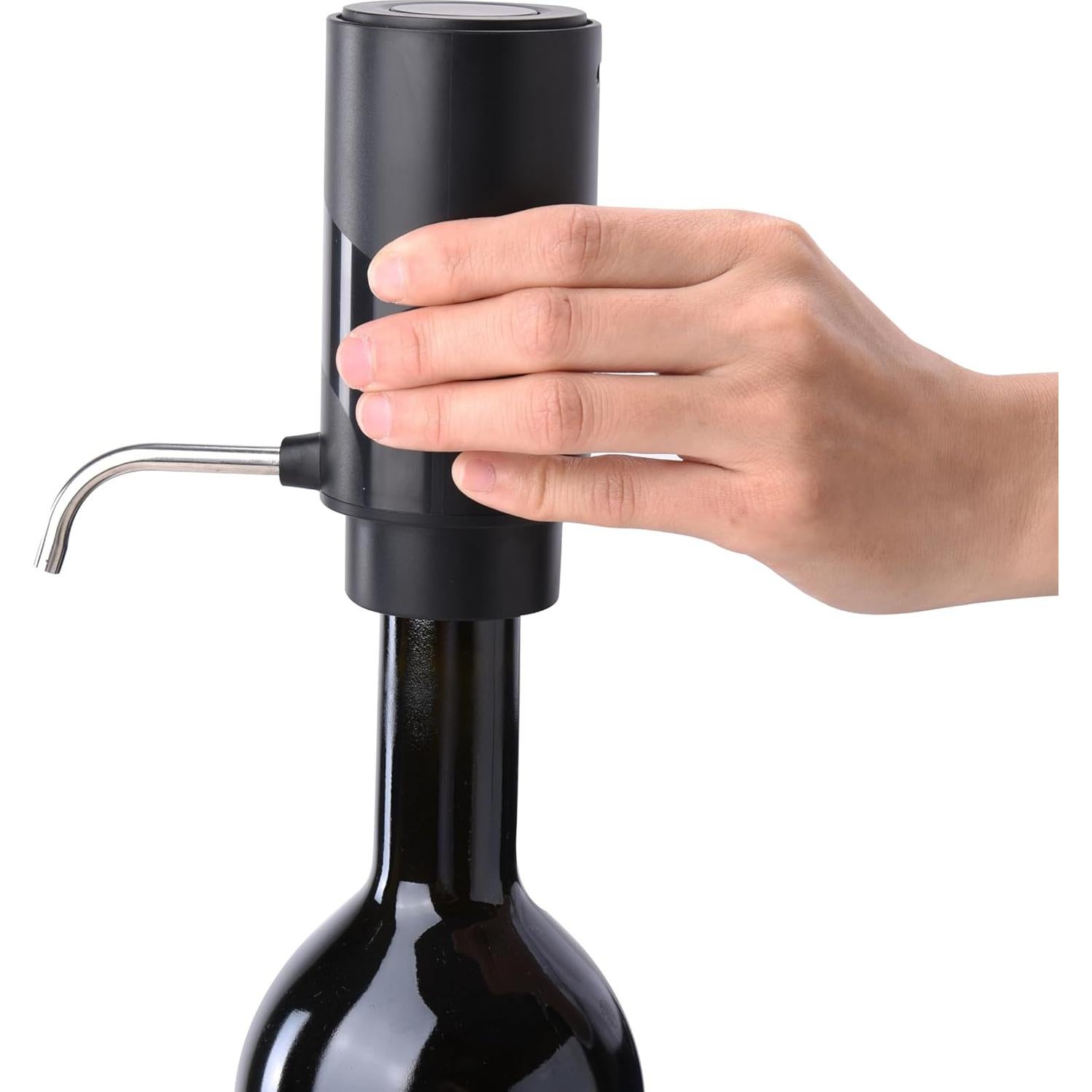 Set Abridor de Vino Eléctrico 4-en-1 Kavydens Negro