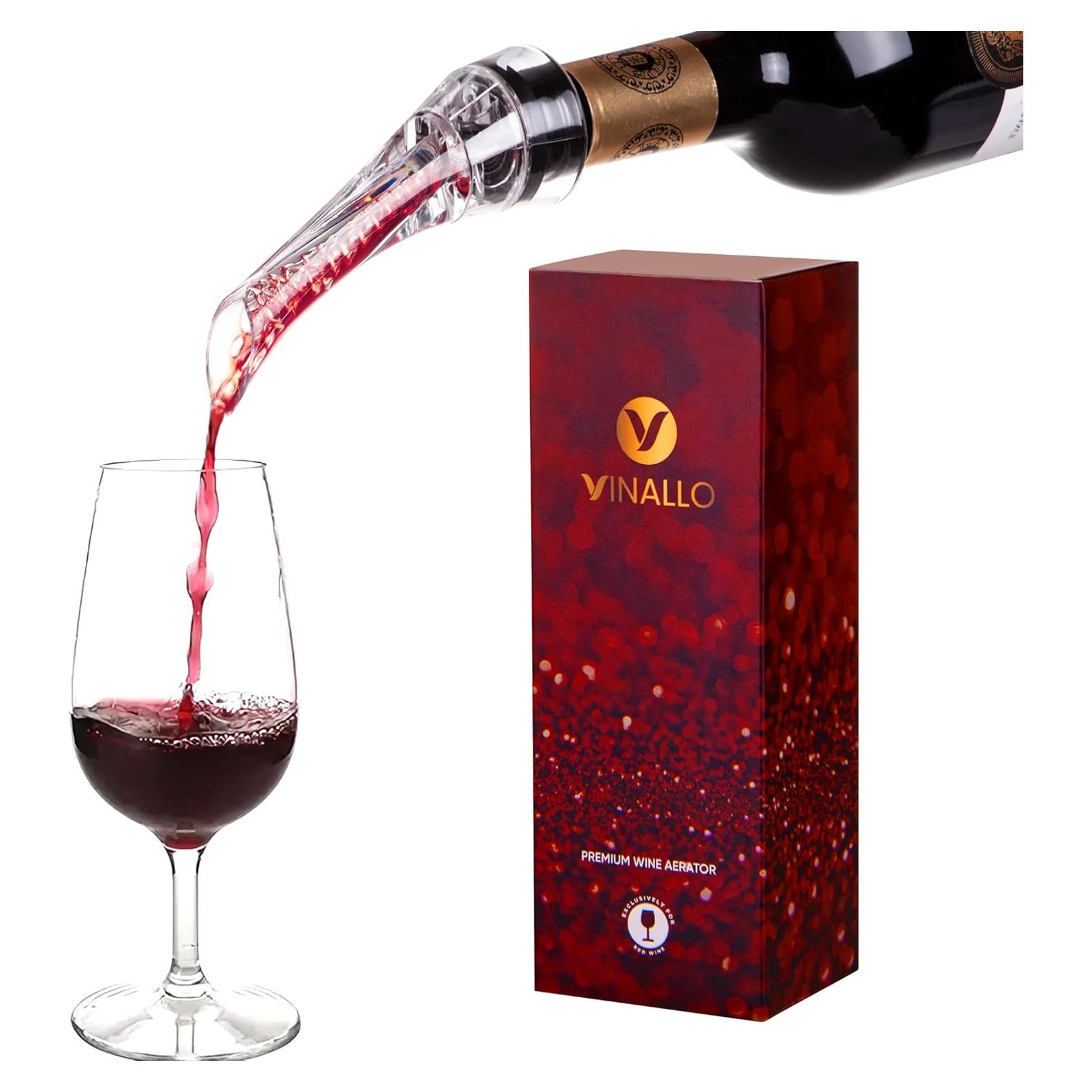 Aerador de Vino VINALLO con Tapón de Silicona Reutilizable