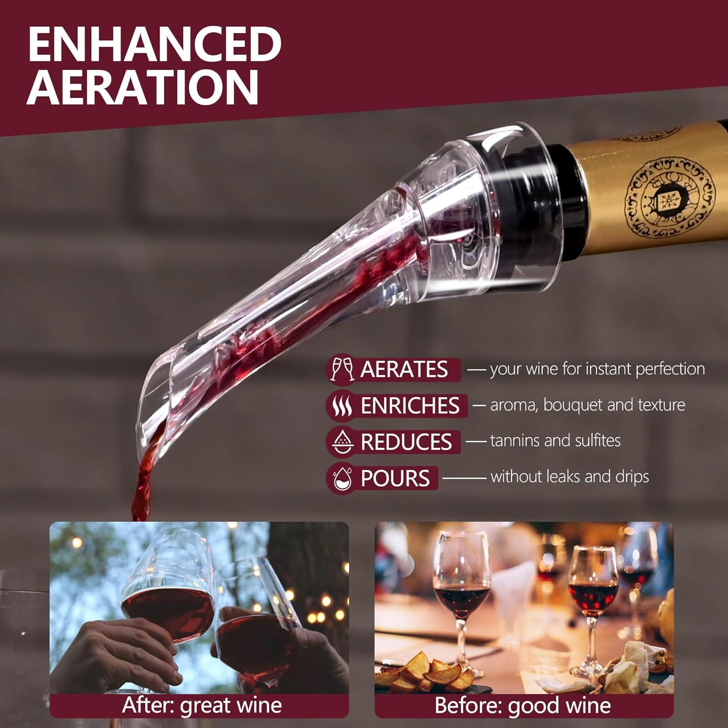 Aerador de Vino VINALLO con Tapón de Silicona Reutilizable