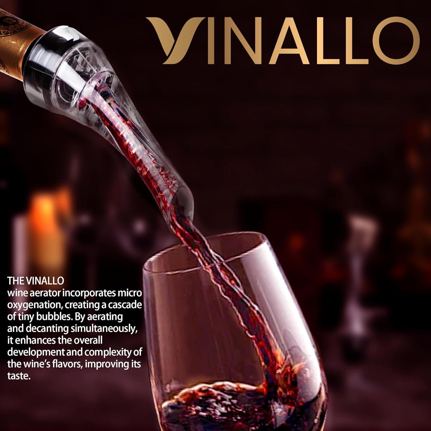 Aerador de Vino VINALLO con Tapón de Silicona Reutilizable