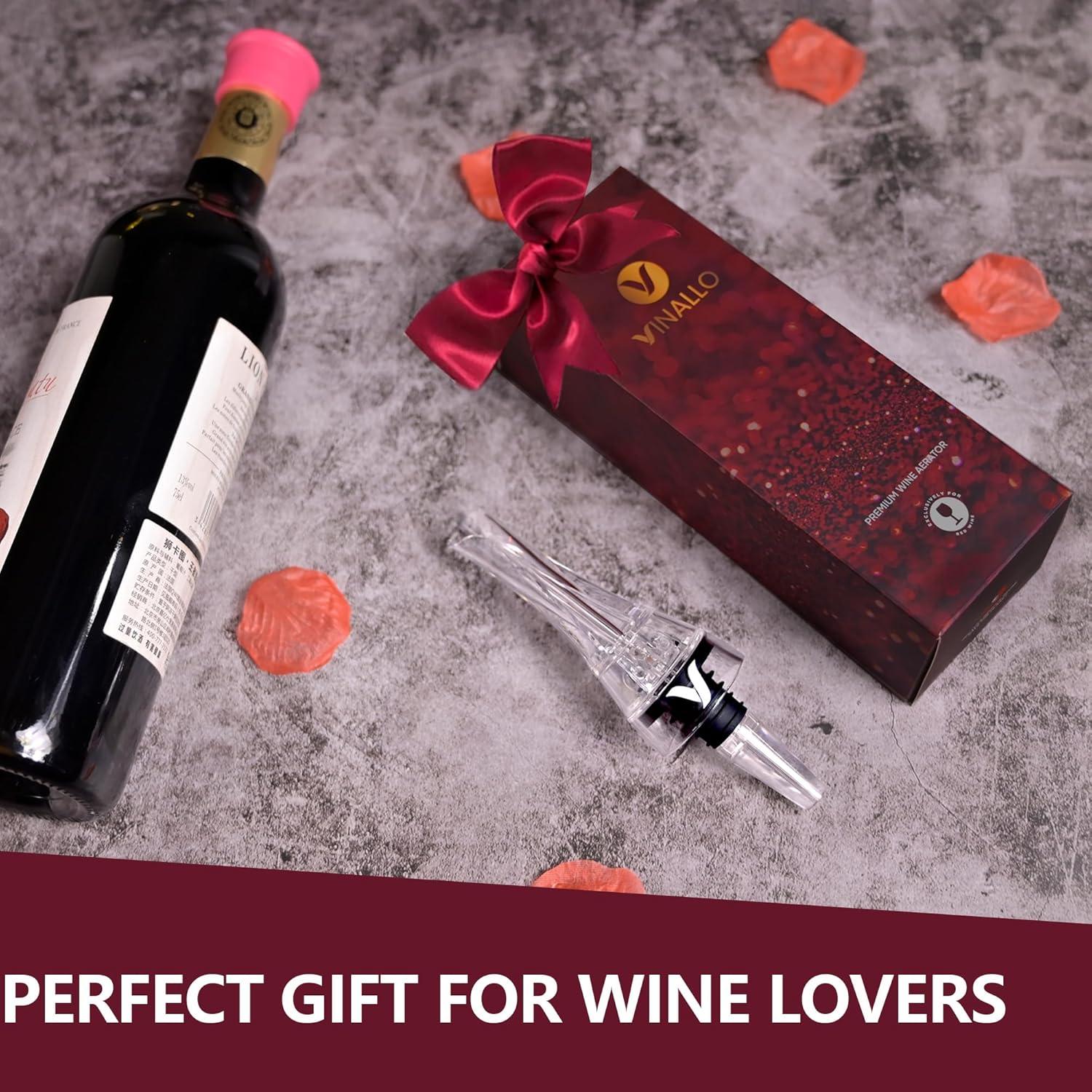 Aerador de Vino VINALLO con Tapón de Silicona Reutilizable