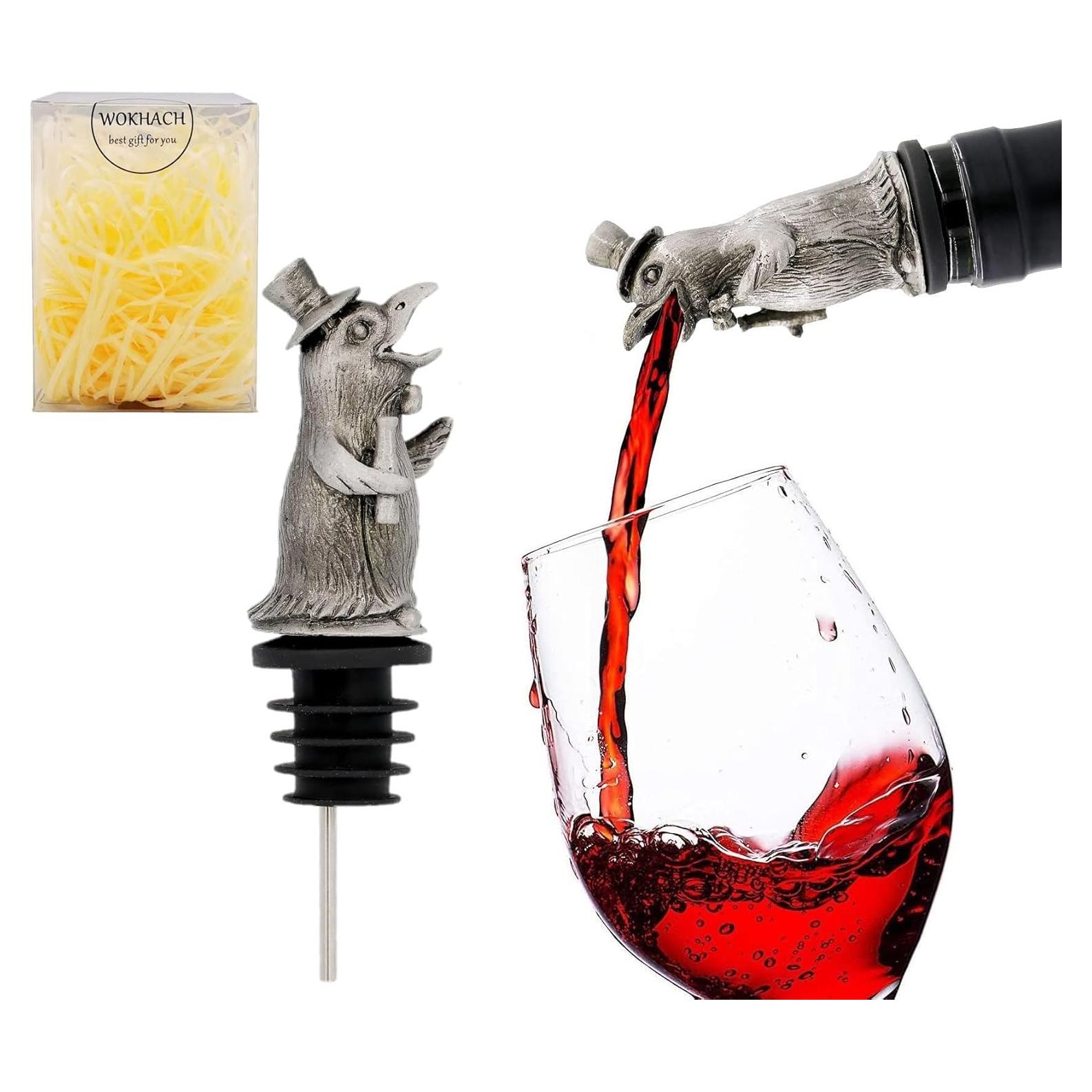 Aguijón y Vertedor de Vino WOKHACH Pingüino Gris Plateado