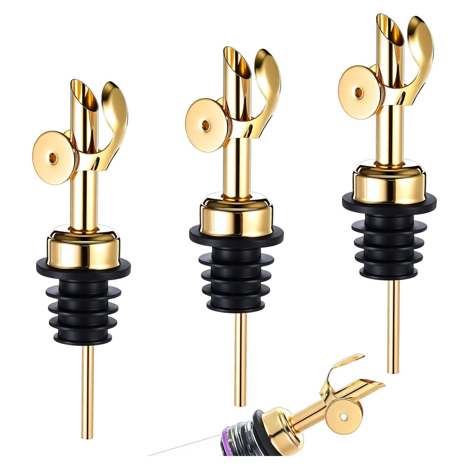 3 Vertedores de Aceite de Oliva Josojoou Dorado Acero Inoxidable