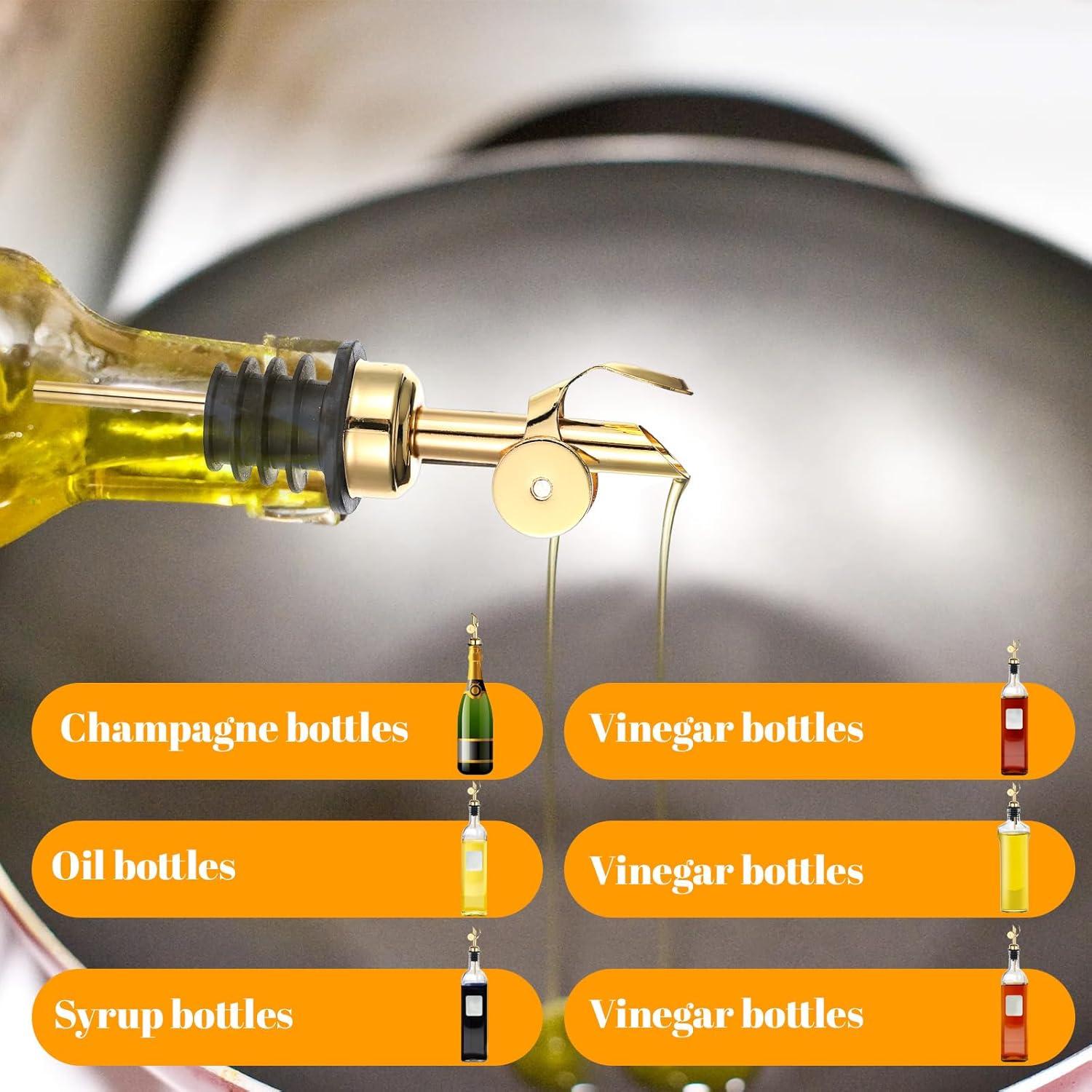 3 Vertedores de Aceite de Oliva Josojoou Dorado Acero Inoxidable