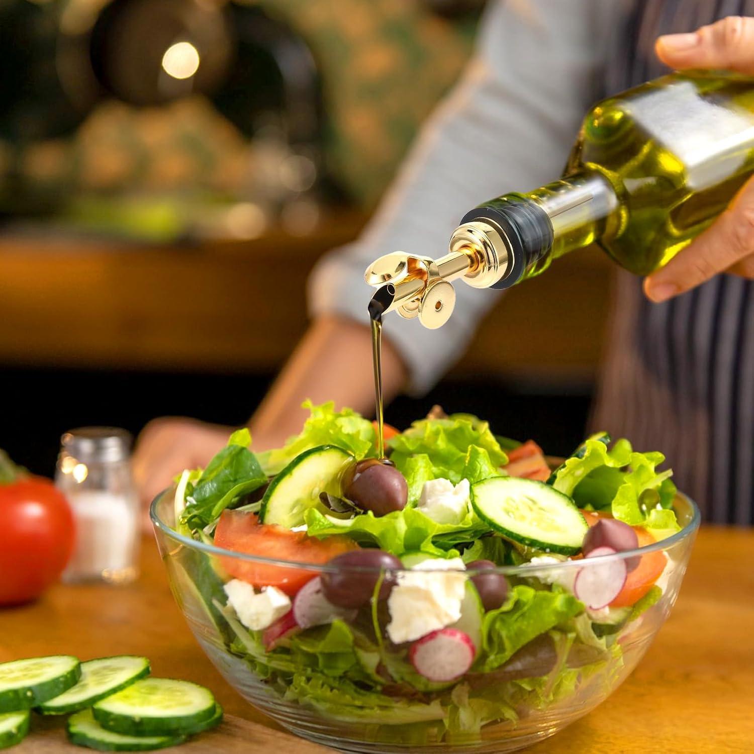 3 Vertedores de Aceite de Oliva Josojoou Dorado Acero Inoxidable