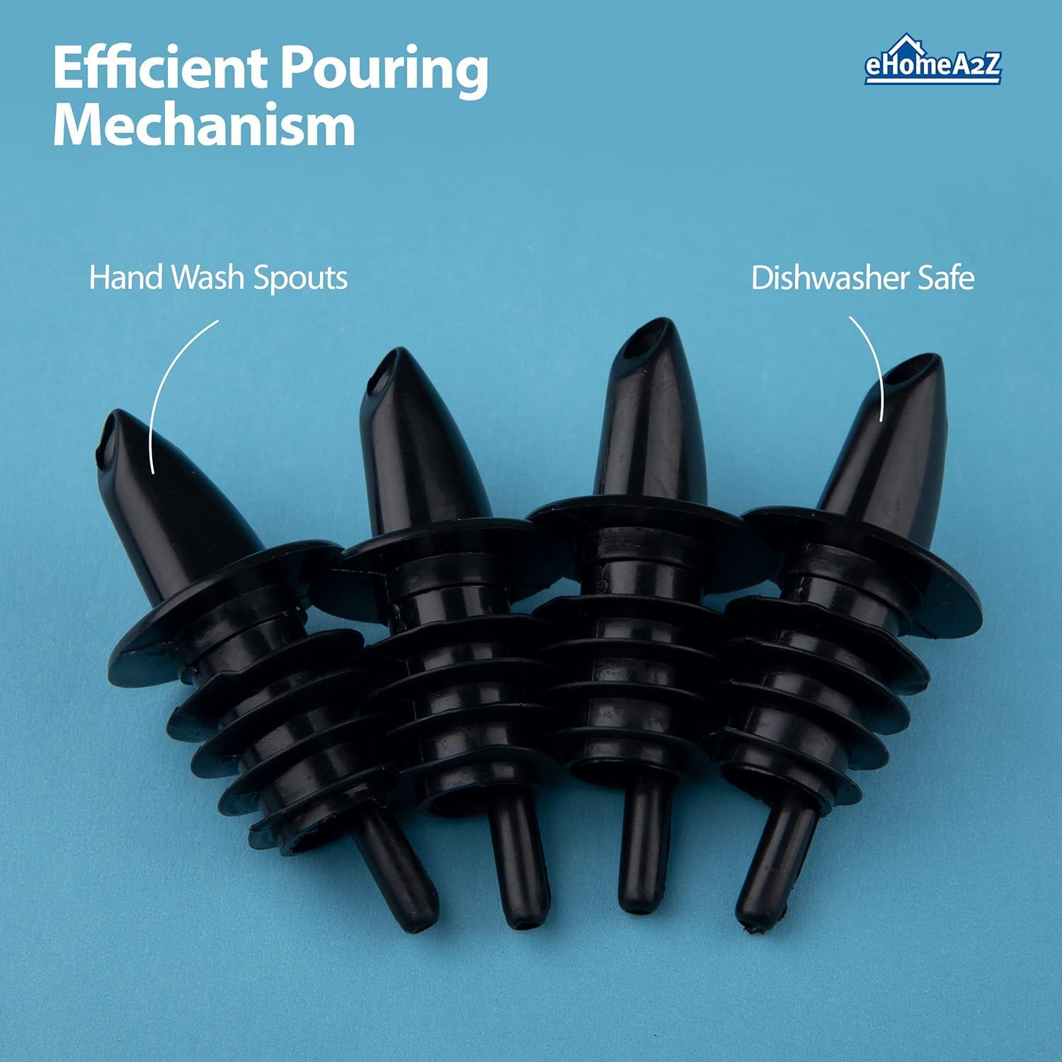 Vertedores de Plástico EHOMEA2Z - Paquete de 12, Negro