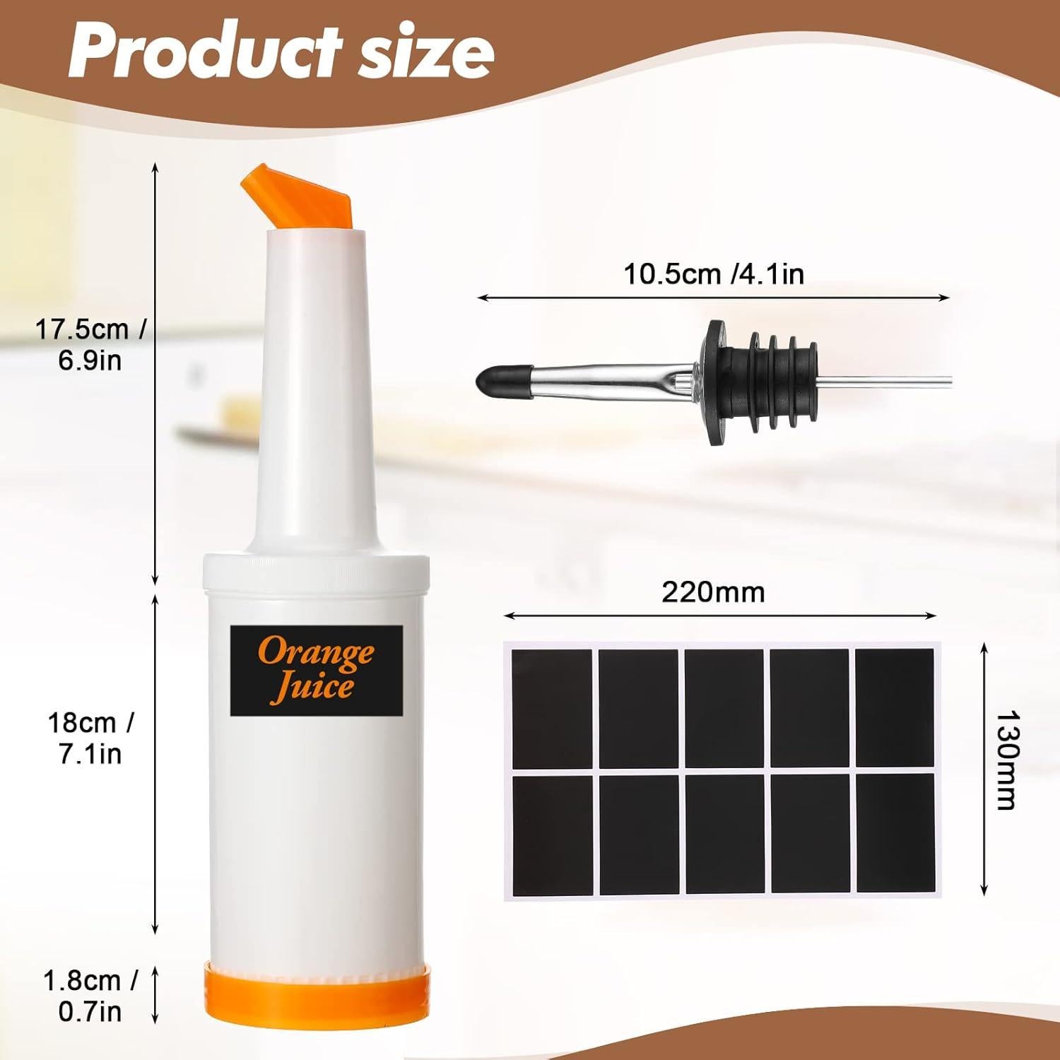 4 Botellas de Vierte Sieral 1L con Vertedores Acero Inoxidable