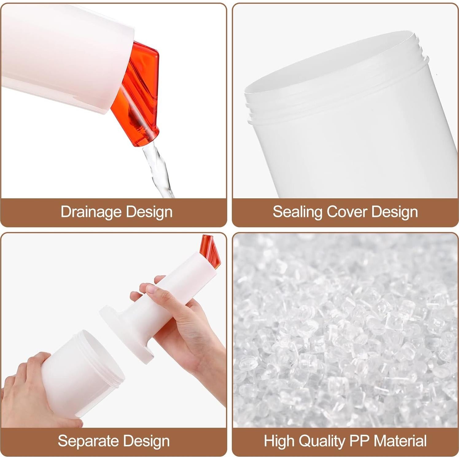 4 Botellas de Vierte Sieral 1L con Vertedores Acero Inoxidable