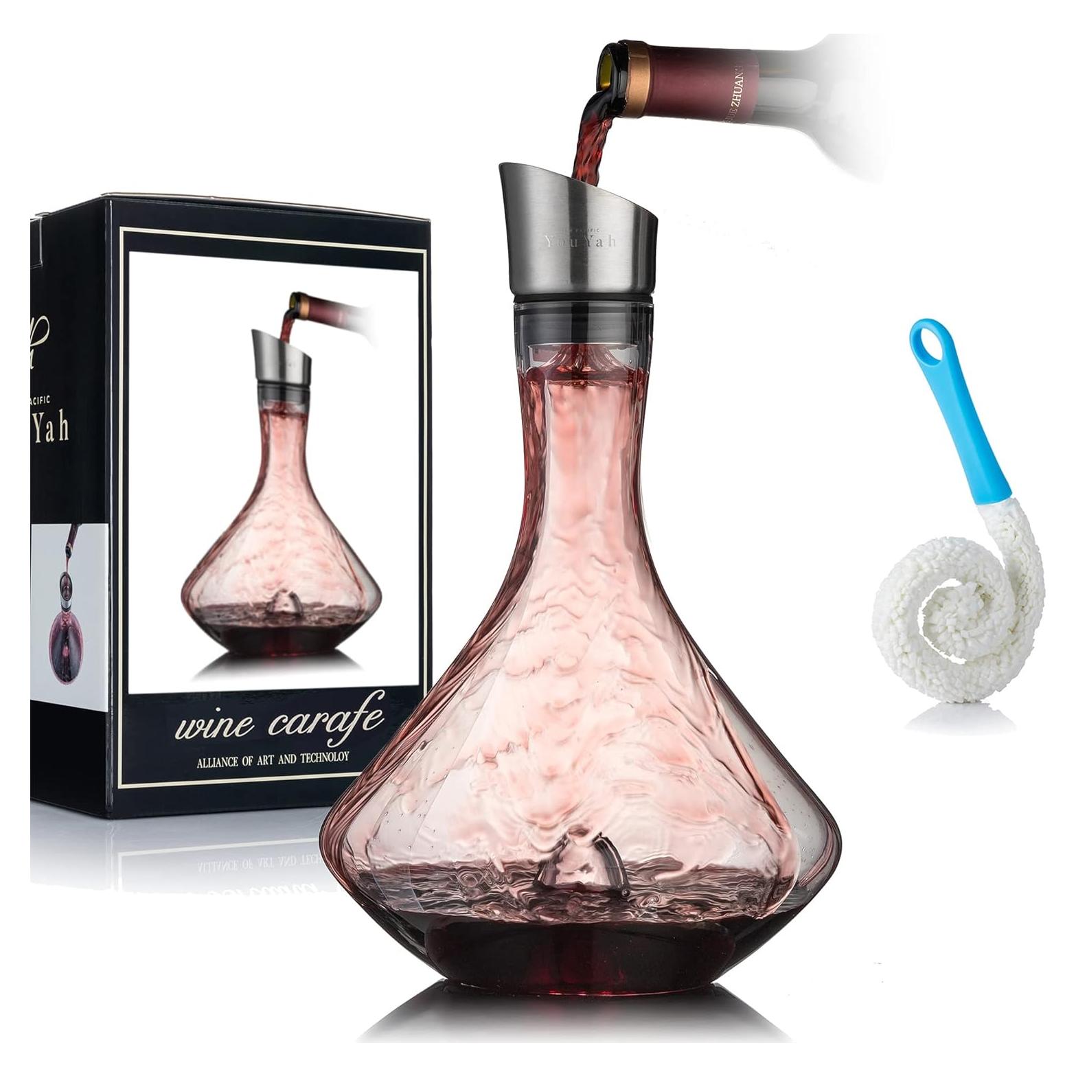 Decantador de Vino YouYah con Aerador y Filtro 1400ml