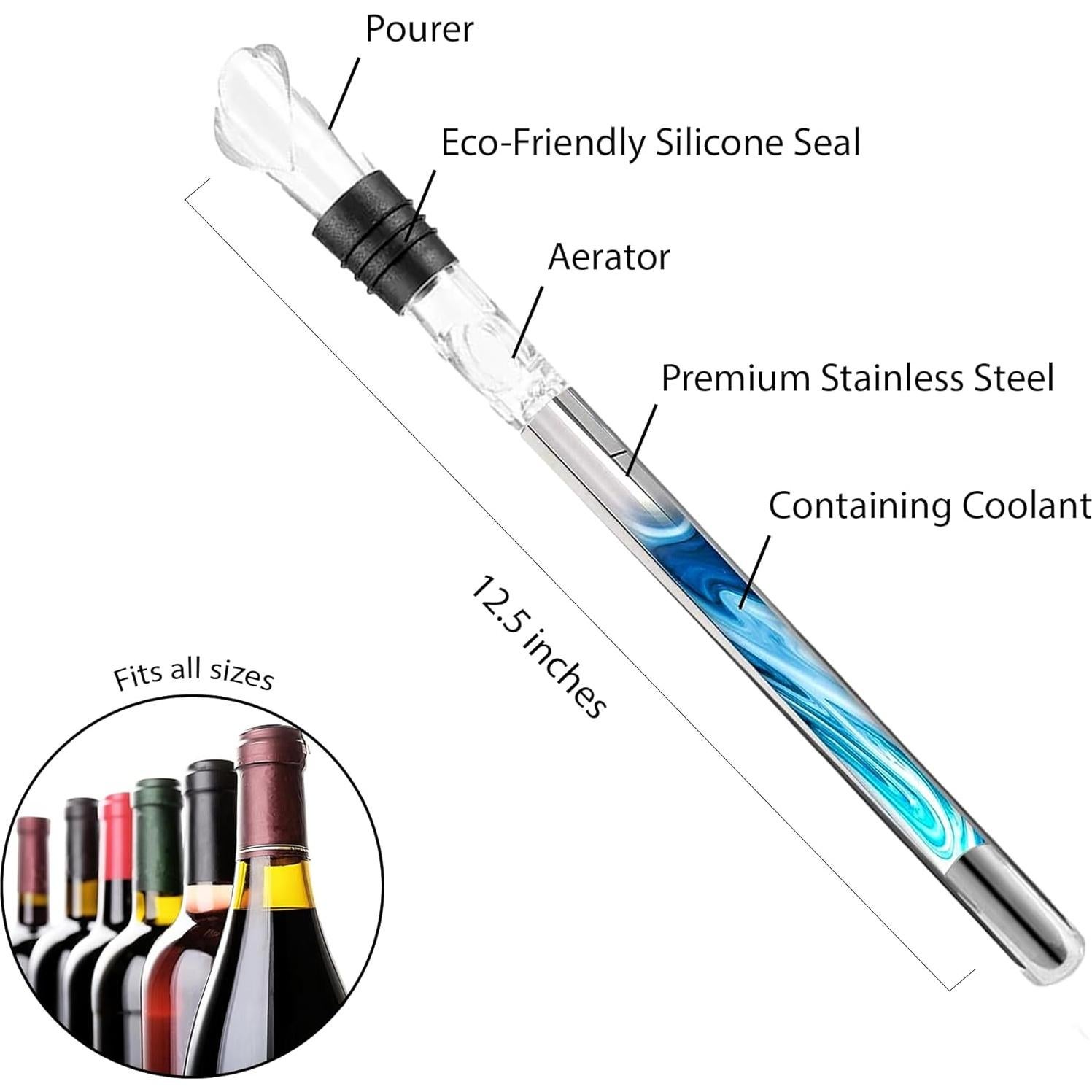 Varilla Enfriadora de Vino Brisked Acero Inoxidable 22.3 cm