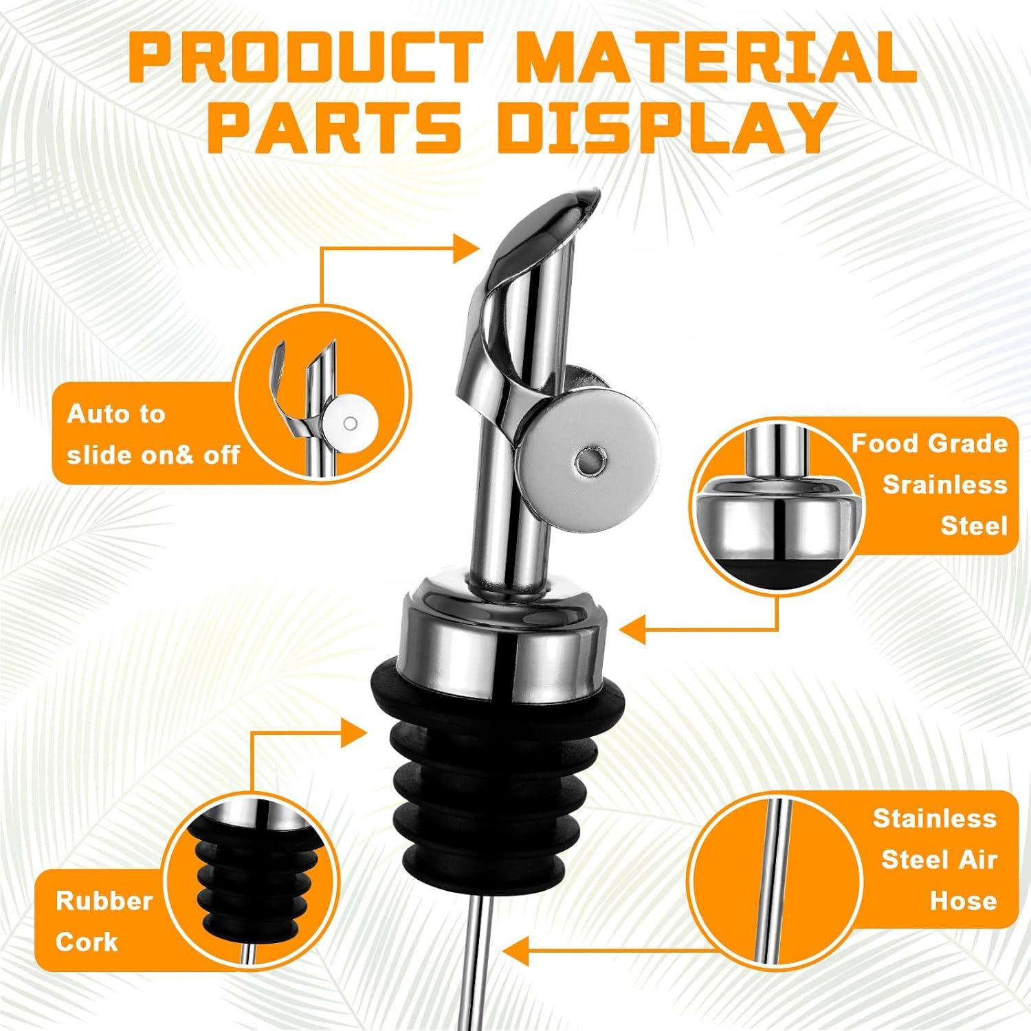 Vertedores de Aceite de Oliva Blulu - 24 Piezas Acero Inoxidable