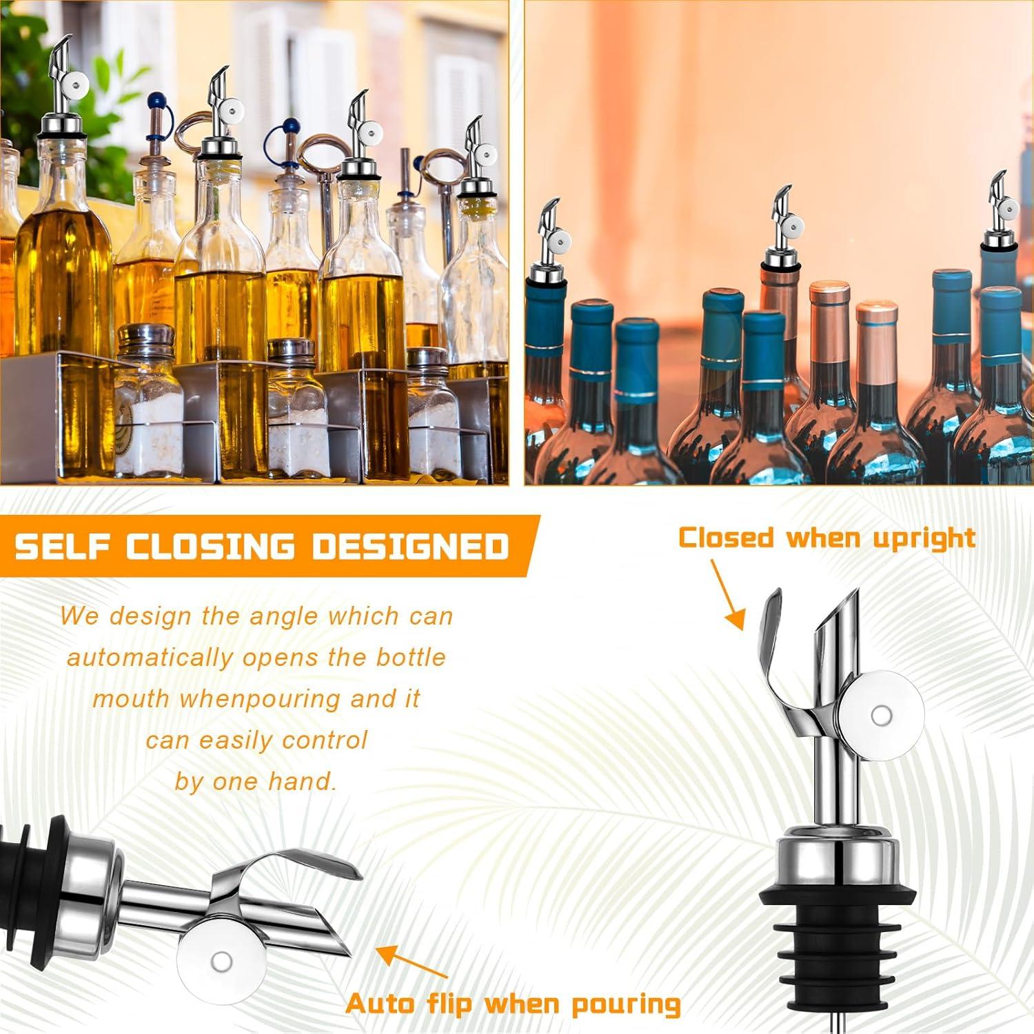 Vertedores de Aceite de Oliva Blulu - 24 Piezas Acero Inoxidable