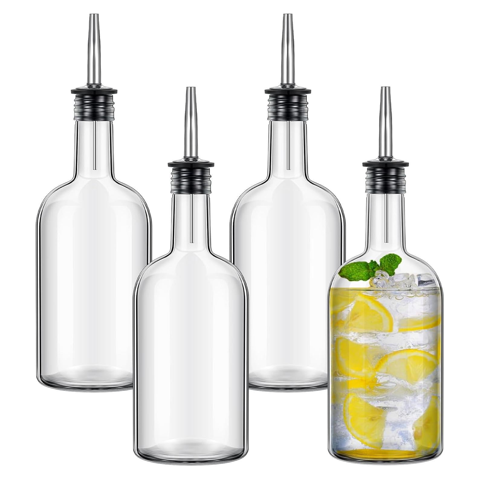 Set de 4 Botellas de Vidrio Baderke 500ml con Vertedores