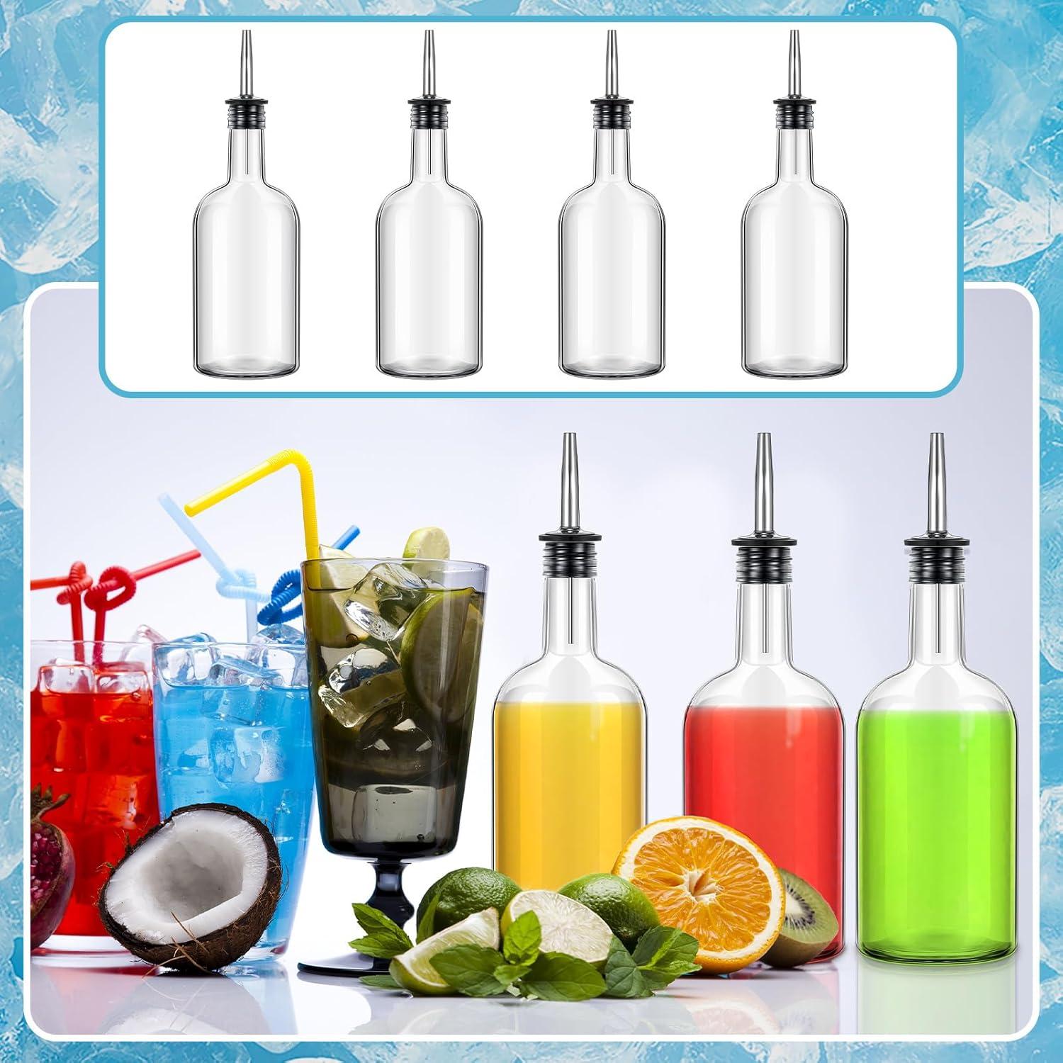 Set de 4 Botellas de Vidrio Baderke 500ml con Vertedores