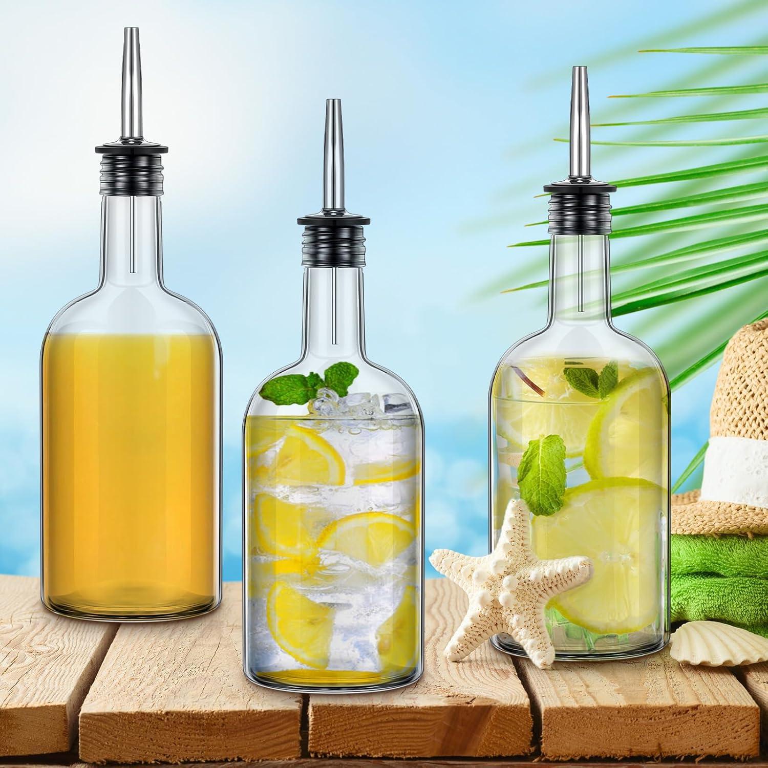 Set de 4 Botellas de Vidrio Baderke 500ml con Vertedores