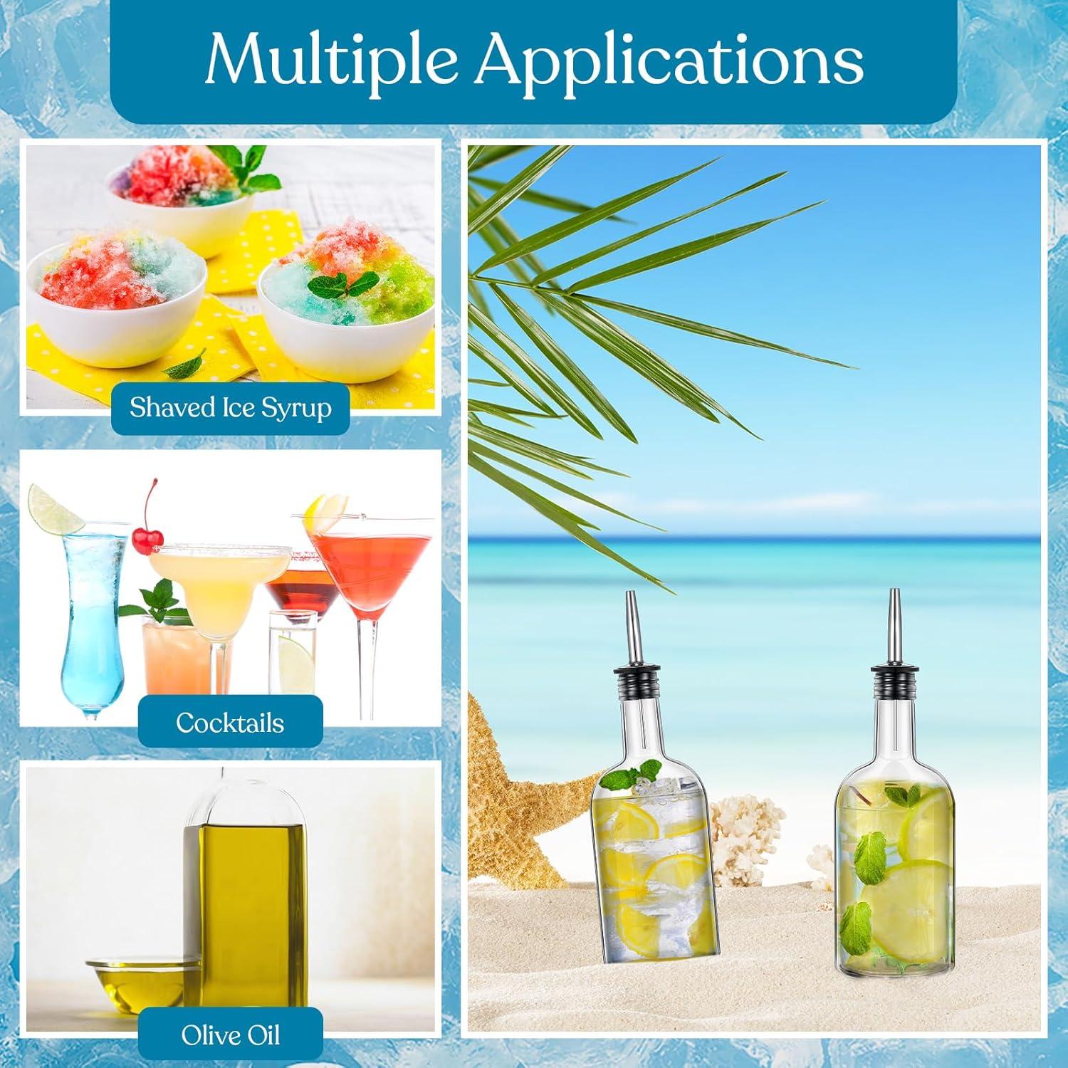 Set de 4 Botellas de Vidrio Baderke 500ml con Vertedores