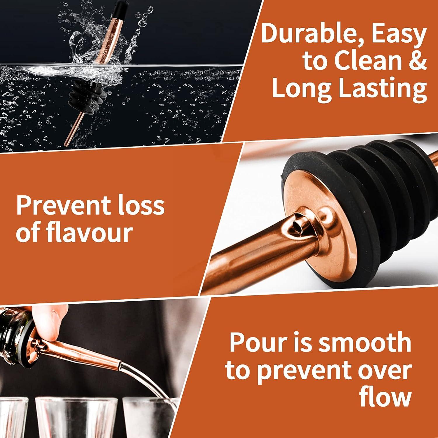 Vertedores de Botellas de Licor Acero Inoxidable Cobre - 8 Piezas