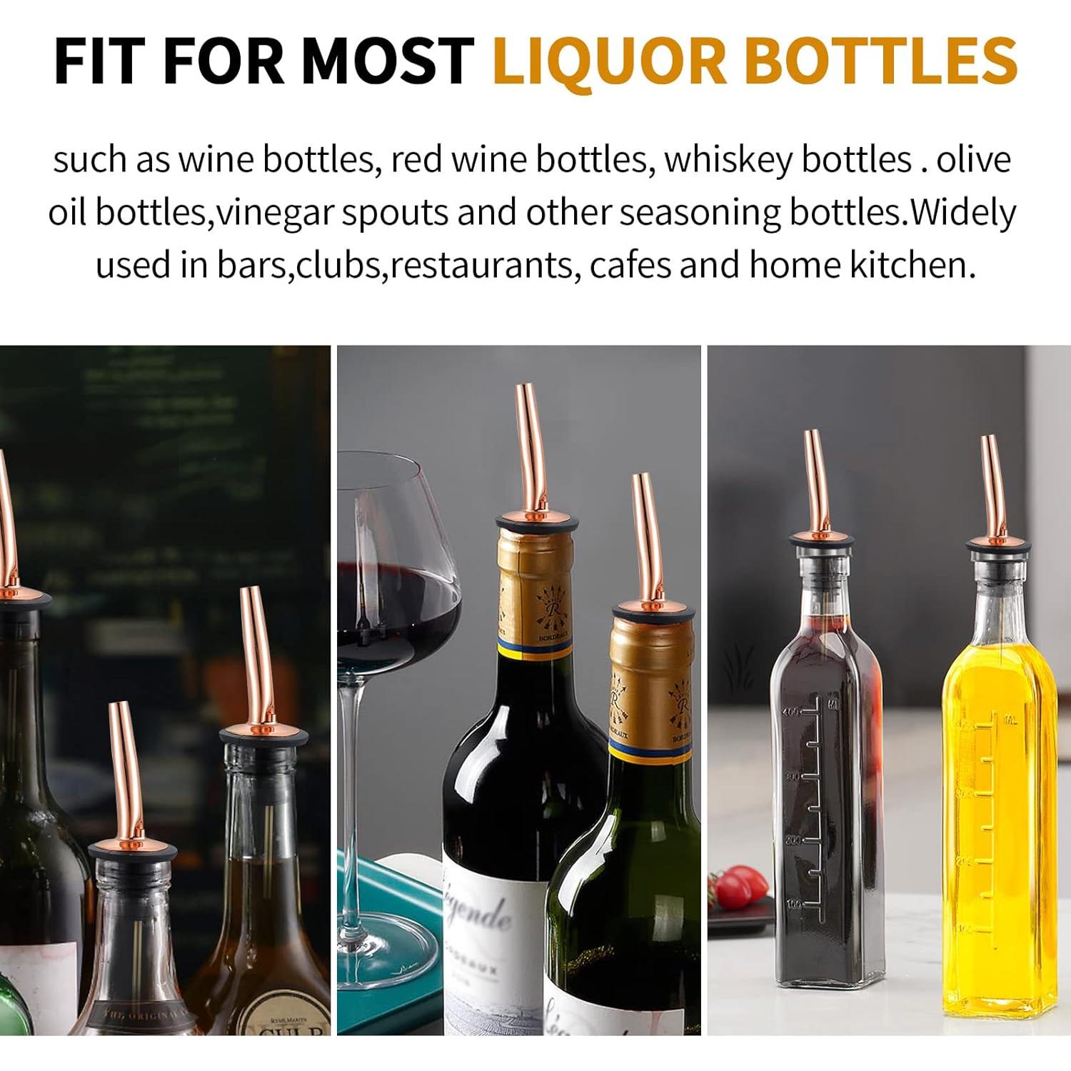 Vertedores de Botellas de Licor Acero Inoxidable Cobre - 8 Piezas