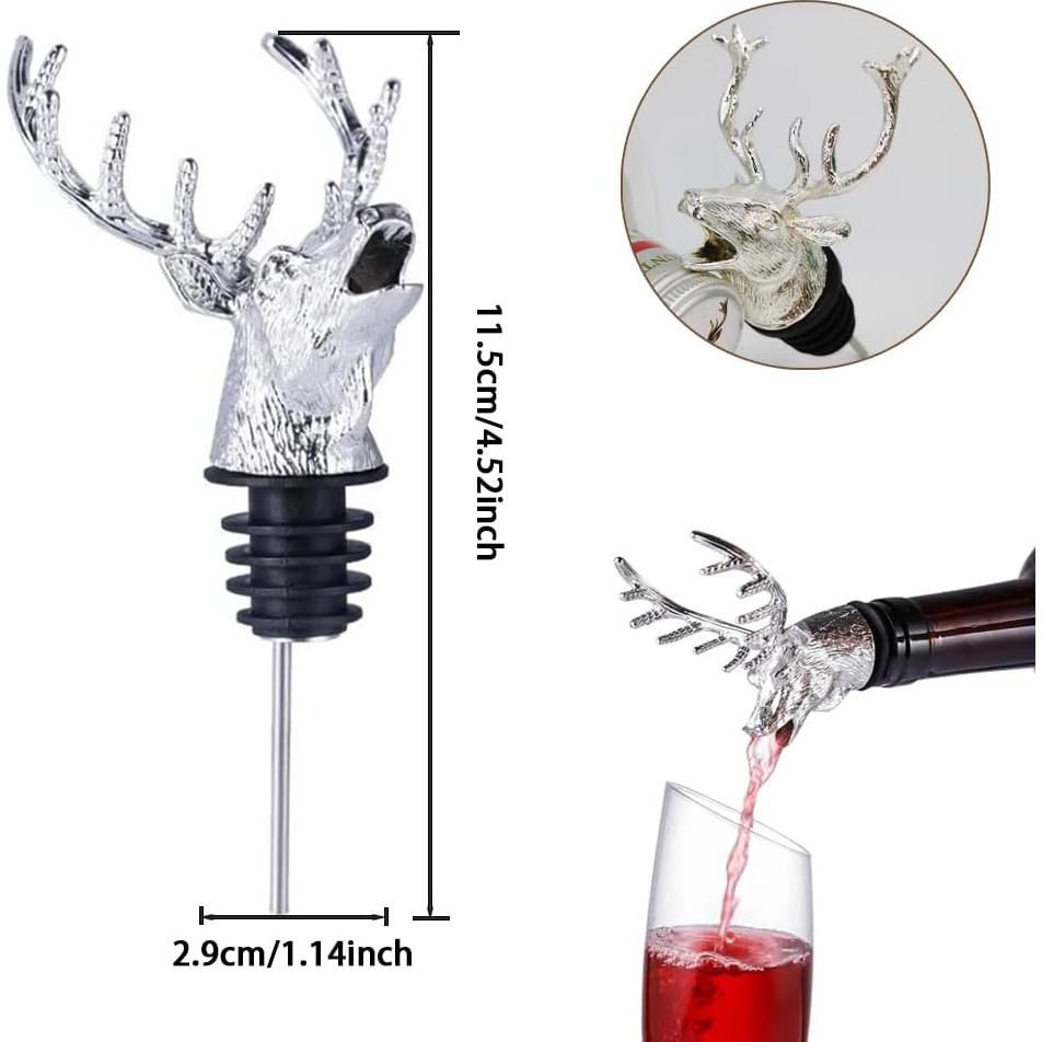 Vertedor de Vino Cabeza de Ciervo Sdjdhej Aleación Zinc 11.5cm