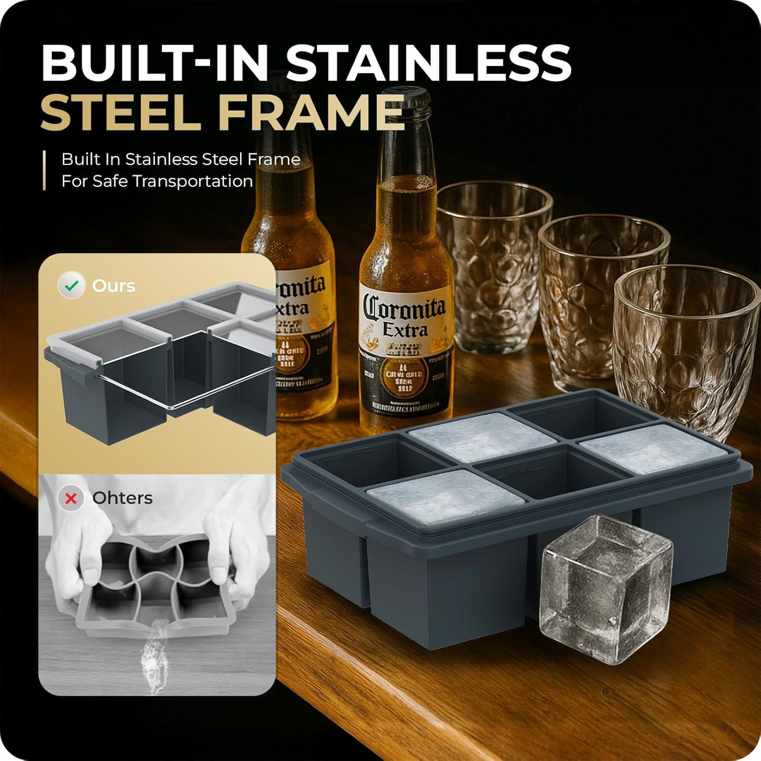 Bandeja de Hielo Grande Xomoo para Whisky - 12 Cubos 5.08 cm