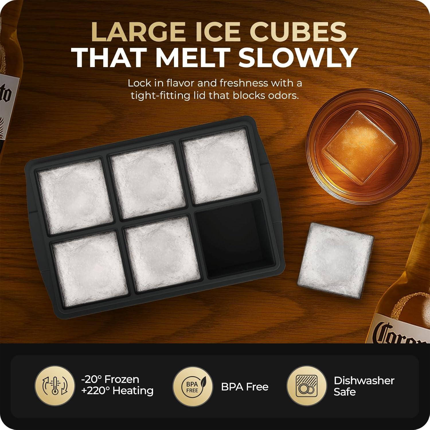 Bandeja de Hielo Grande Xomoo para Whisky - 12 Cubos 5.08 cm