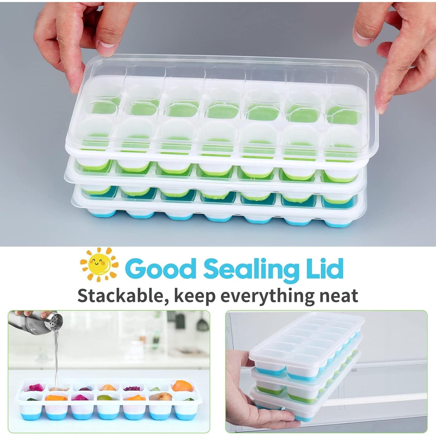 Bandejas de Hielo Silicona Furnsii 2 Piezas Apilables 56 Cubos