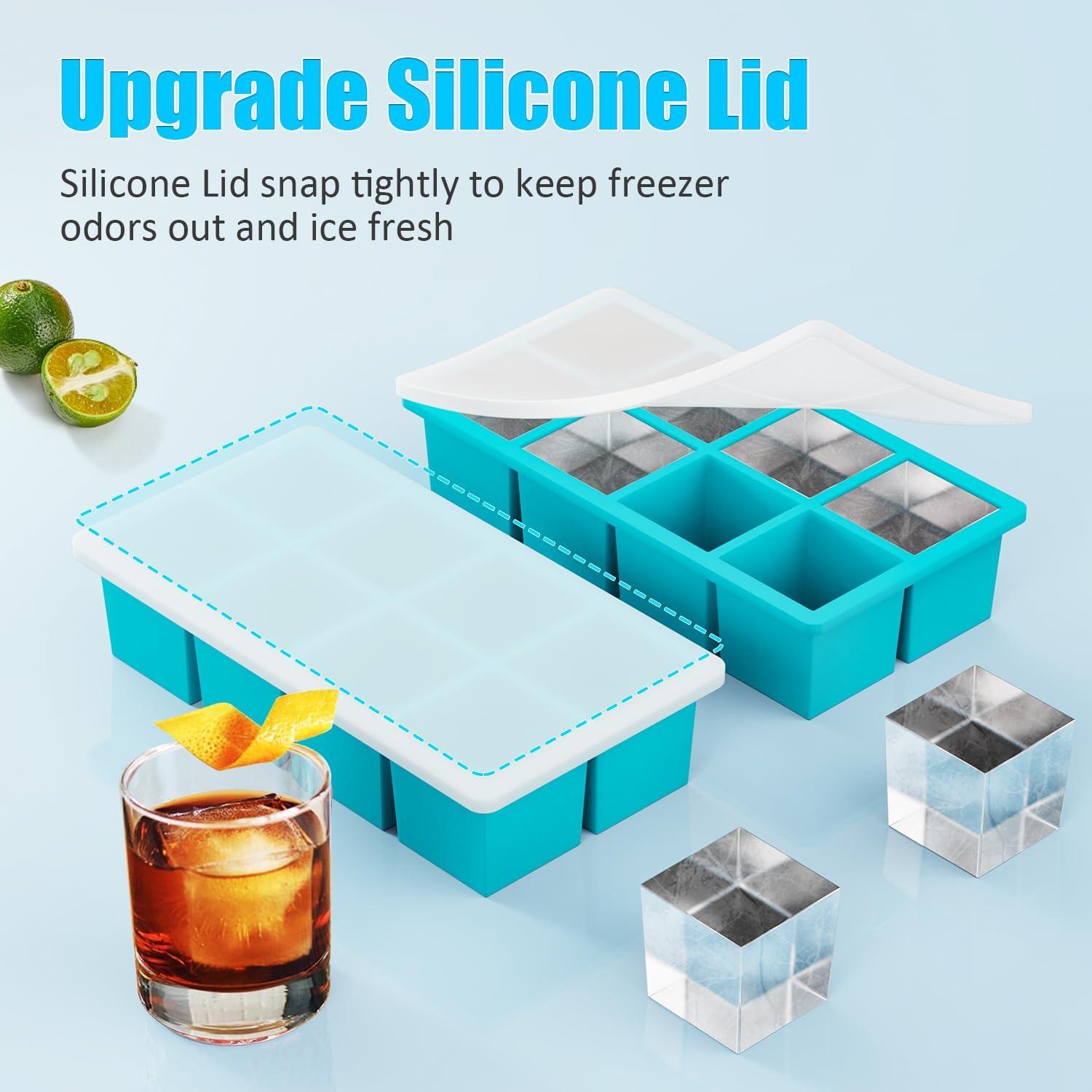 Bandejas de Hielo Grandes FDDAI de Silicona Cuadradas 5.08 cm