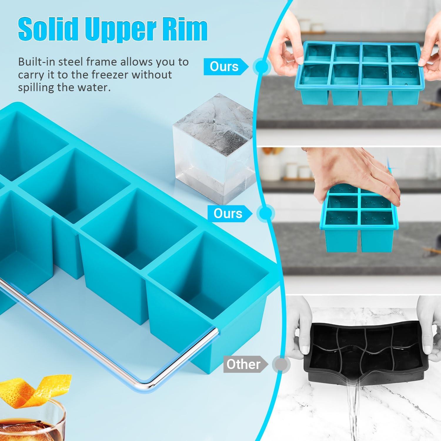 Bandejas de Hielo Grandes FDDAI de Silicona Cuadradas 5.08 cm