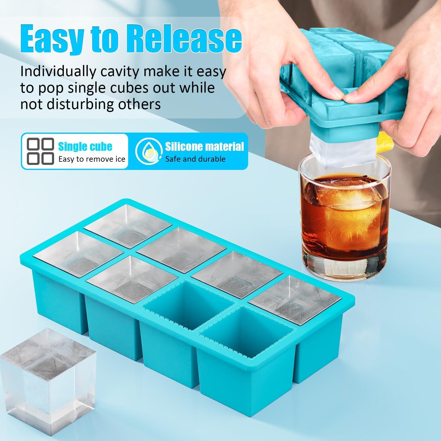 Bandejas de Hielo Grandes FDDAI de Silicona Cuadradas 5.08 cm