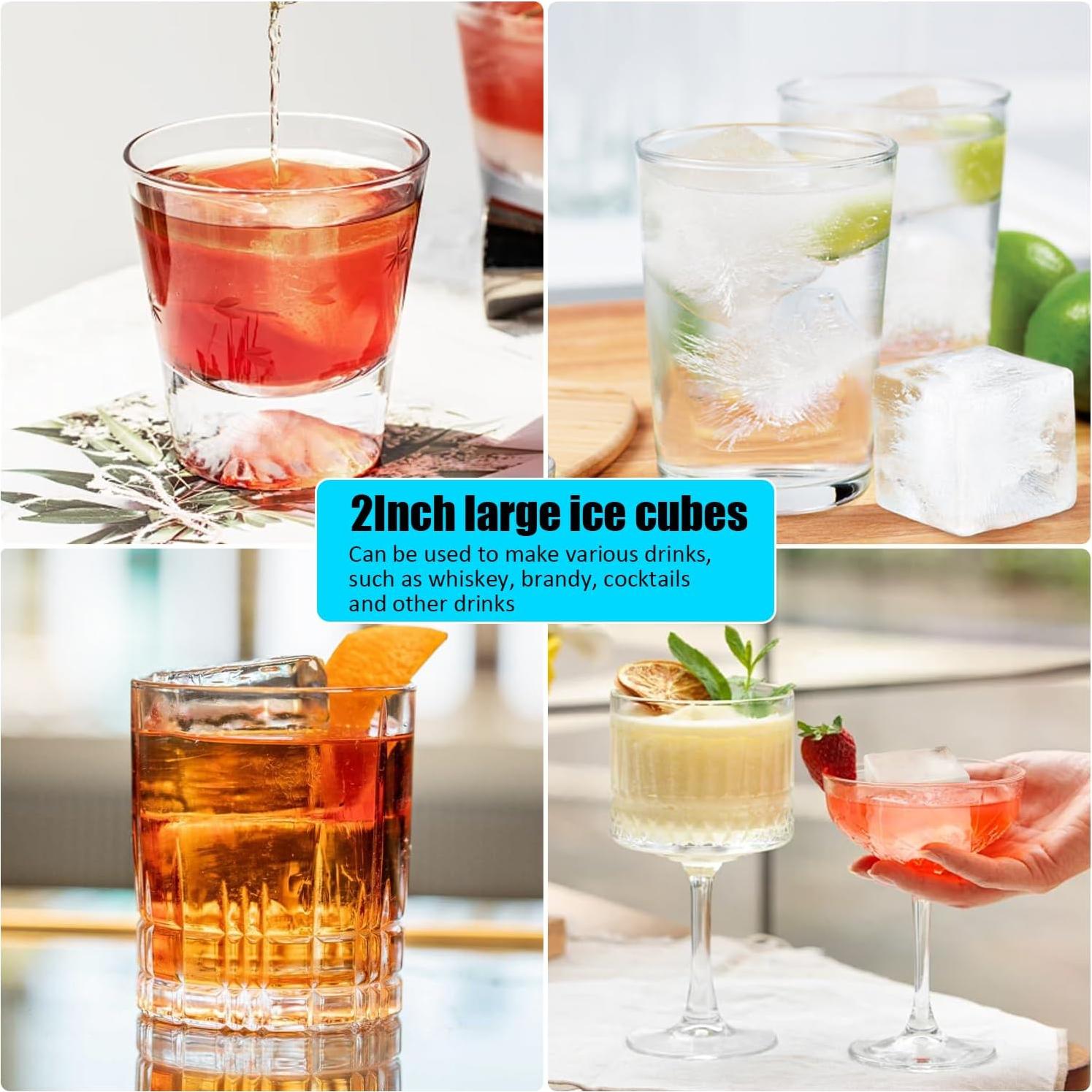 Bandejas de Hielo Grandes FDDAI de Silicona Cuadradas 5.08 cm