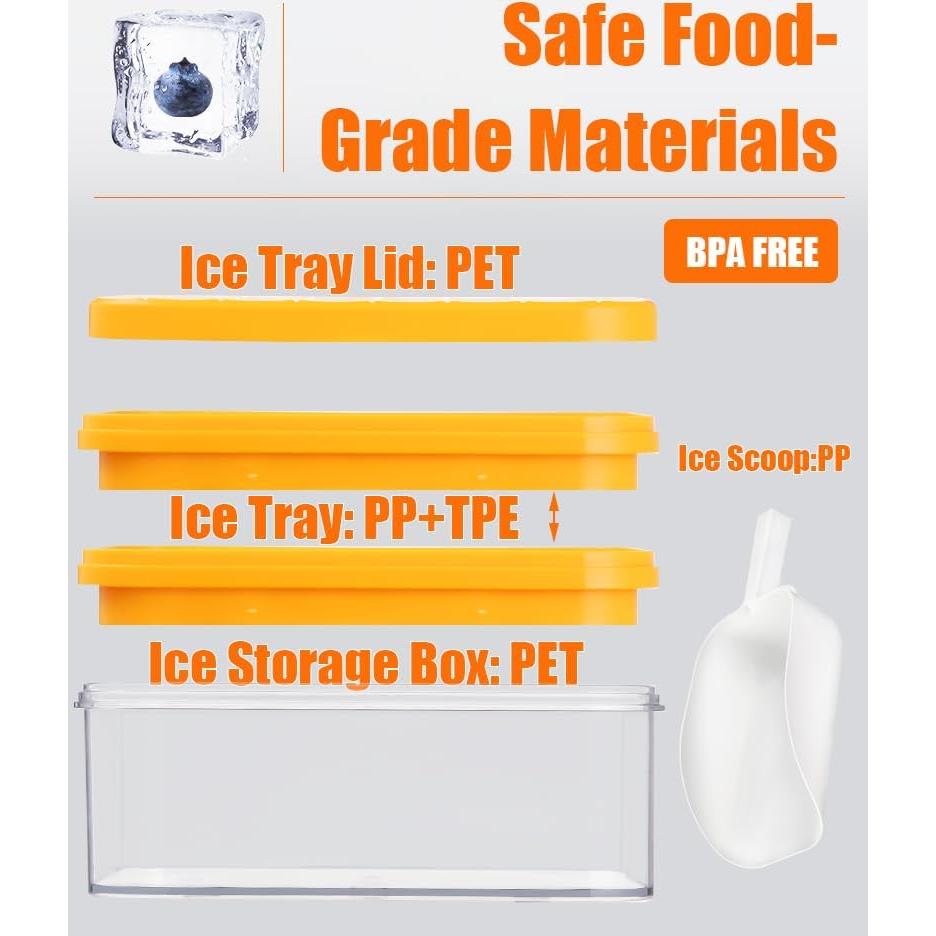 Bandeja de Hielo Brigii IC01 con Tapa y 56 Cubos Apilables