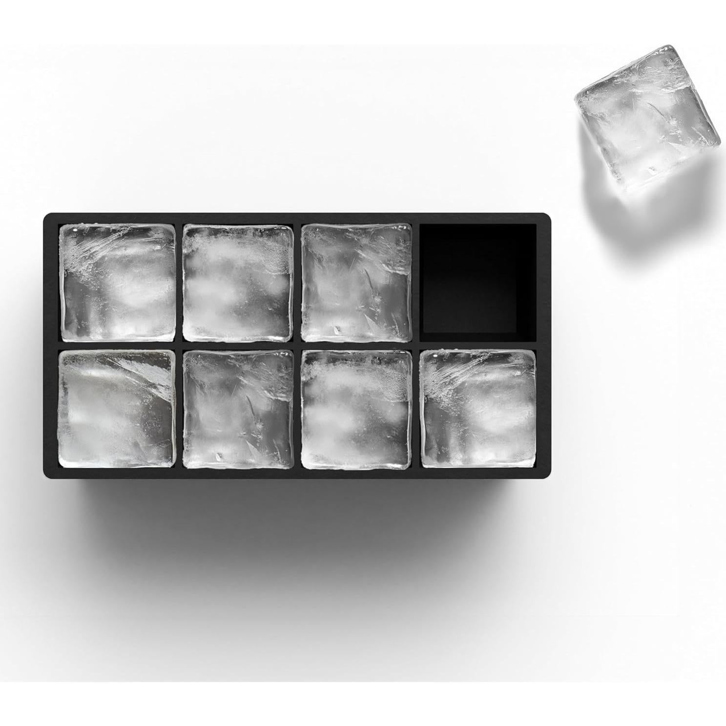 Moldes de Hielo Glacio - 2 Bandejas de Silicona para 8 Cubos Grandes