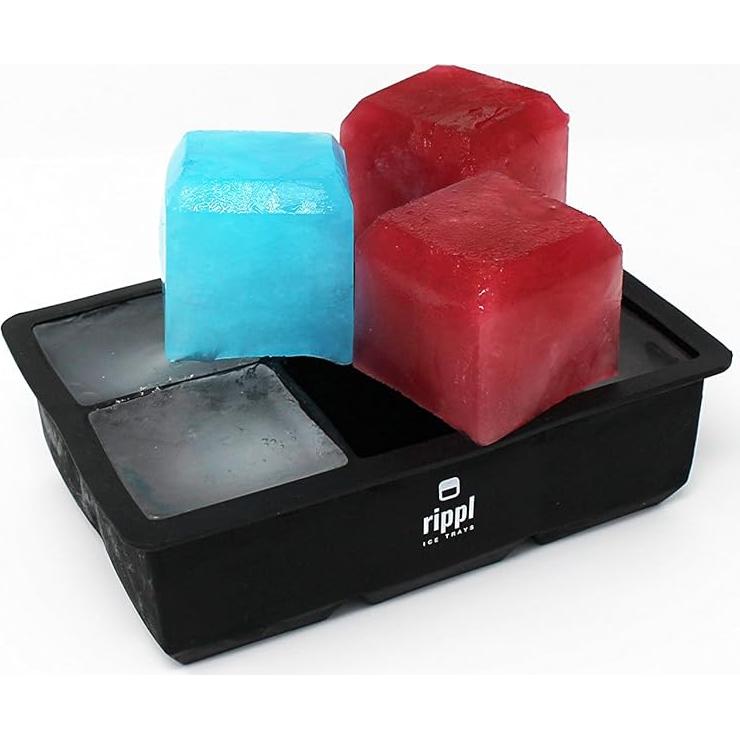 Bandeja de Hielo Rippl de Silicona 6 Cavidades Grandes Negra