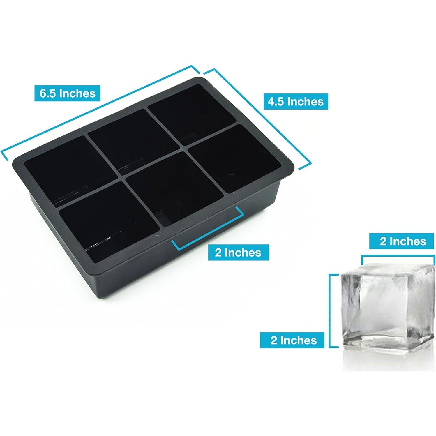 Bandeja de Hielo Rippl de Silicona 6 Cavidades Grandes Negra