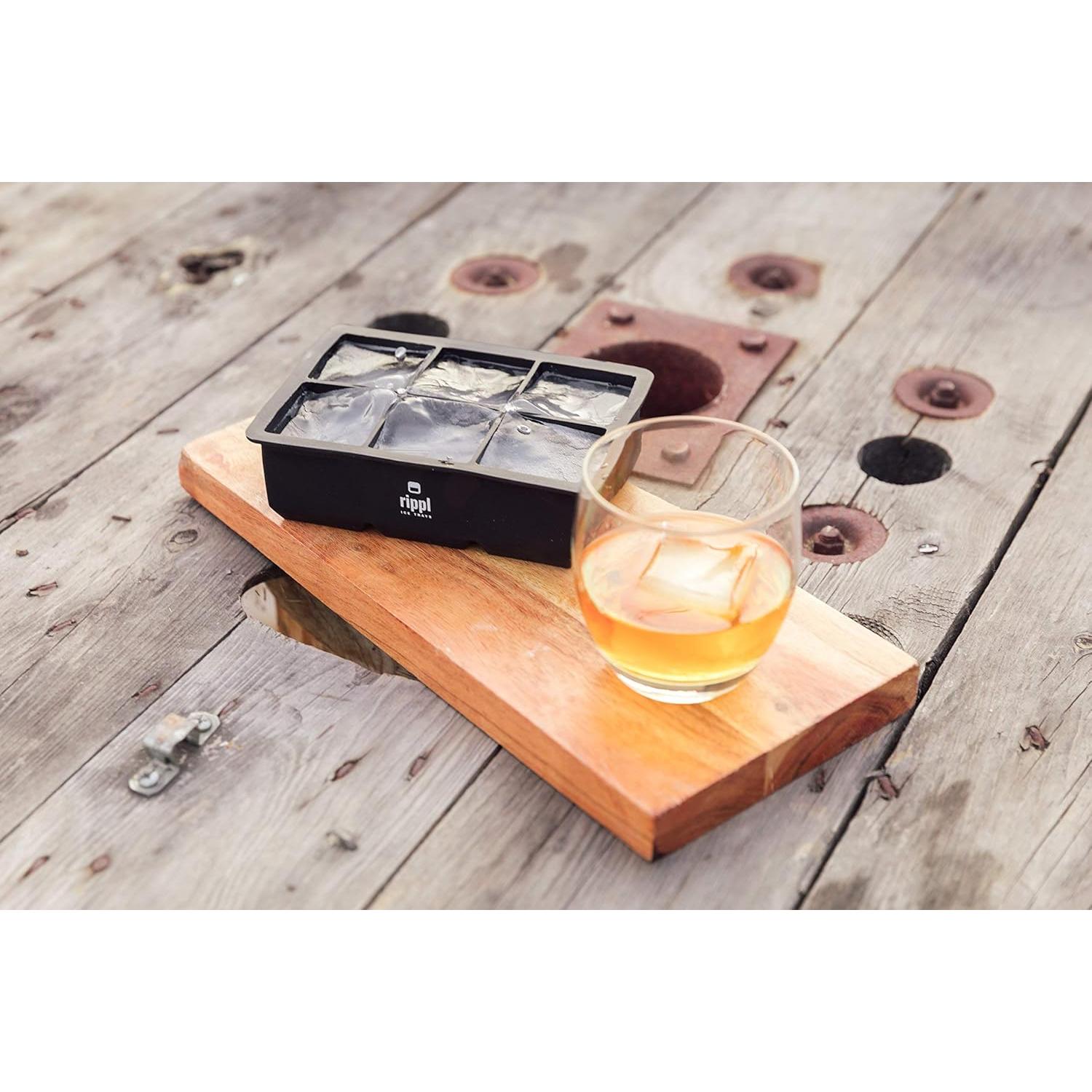 Bandeja de Hielo Rippl de Silicona 6 Cavidades Grandes Negra