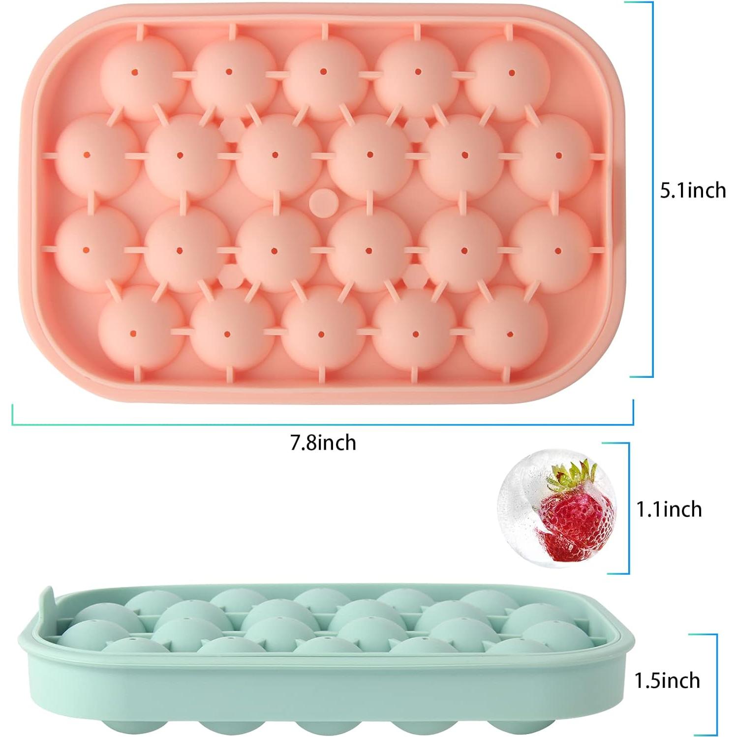 Bandeja de Hielo Silicona VVAYHUA 2 Piezas 22 Hielos Redondos