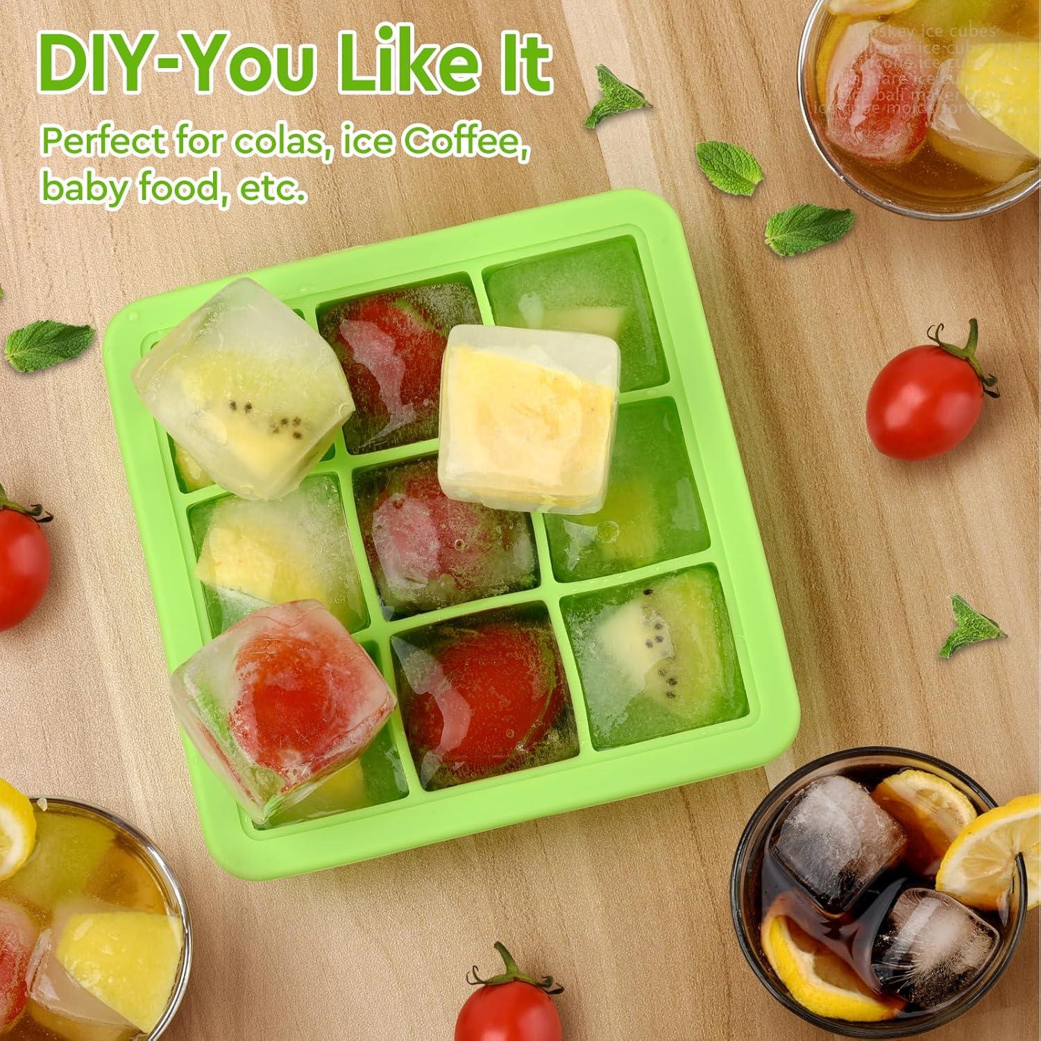 Bandeja de Hielo de Silicona Aibirui con Tapa 13.5x3.5 cm