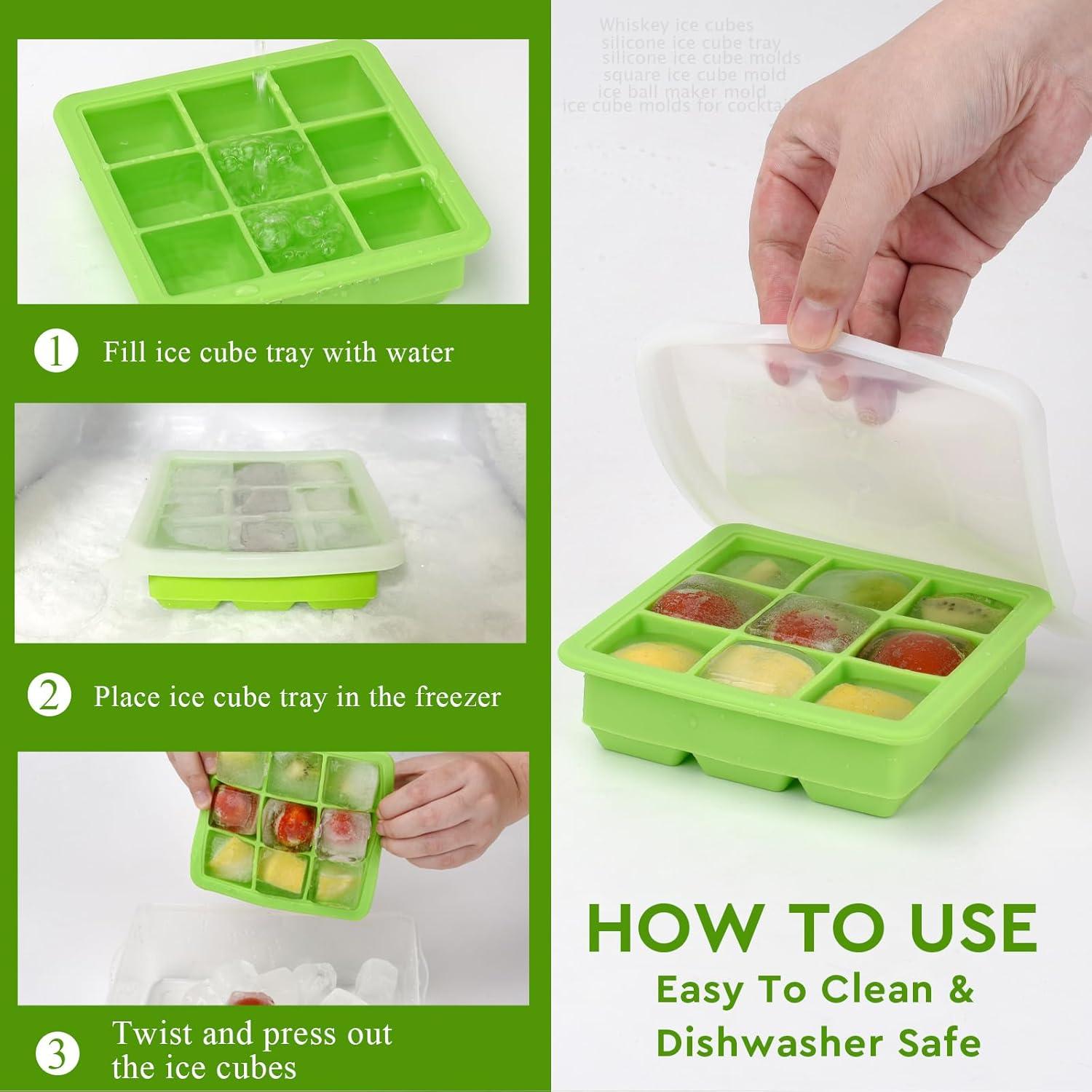 Bandeja de Hielo de Silicona Aibirui con Tapa 13.5x3.5 cm