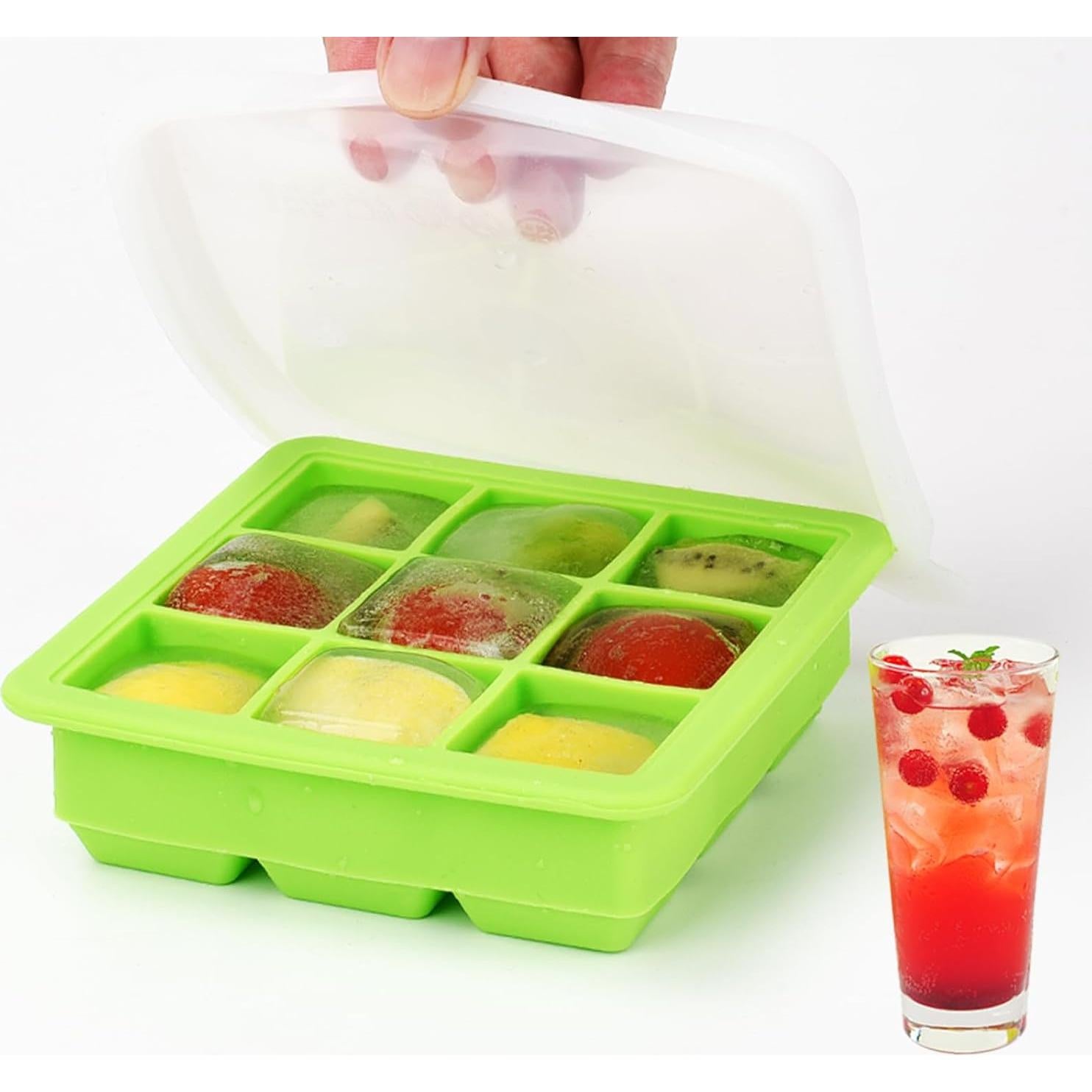 Bandeja de Hielo de Silicona Aibirui con Tapa 13.5x3.5 cm