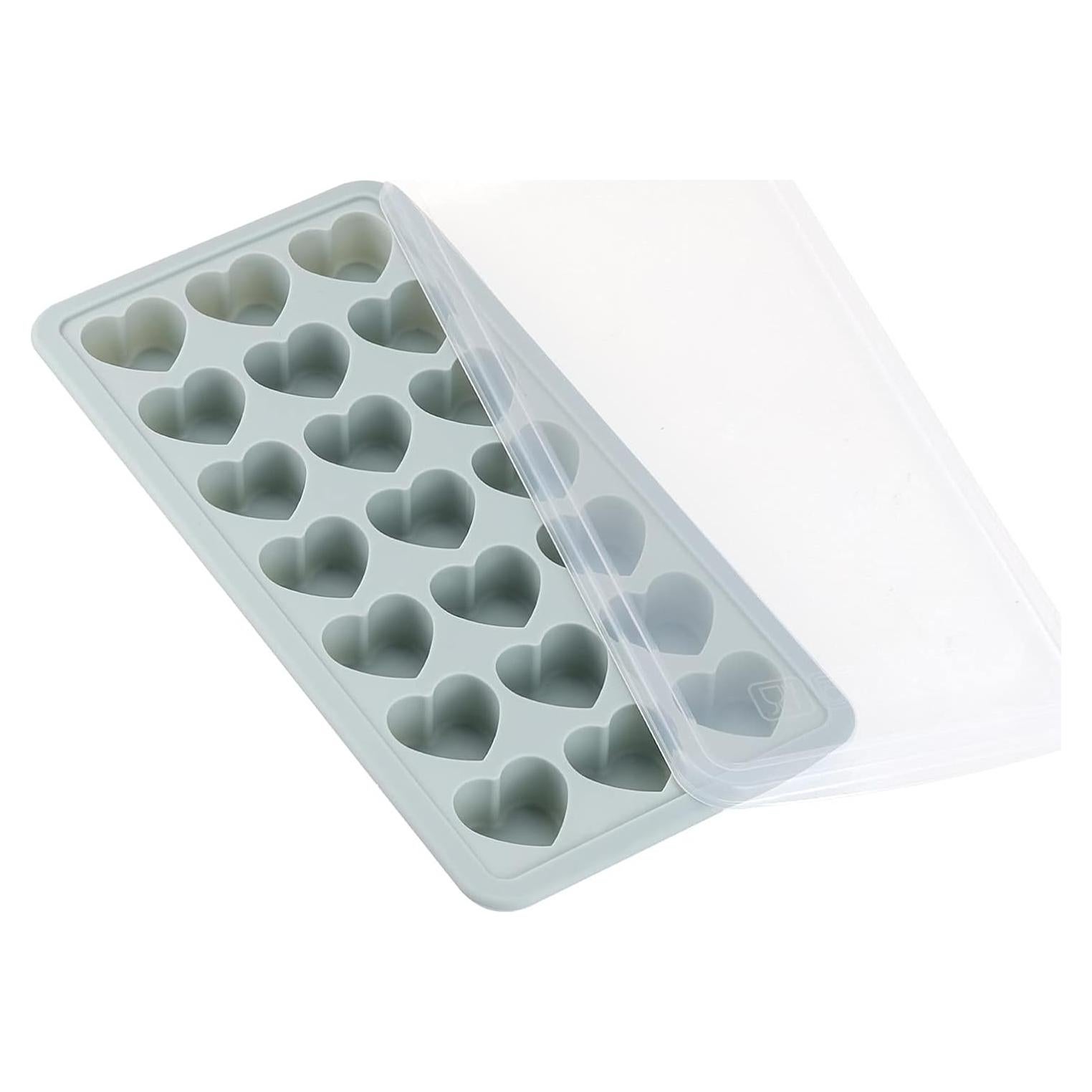 Bandeja de Hielo Silicona BTYMS 21 Cavidades Corazón Azul