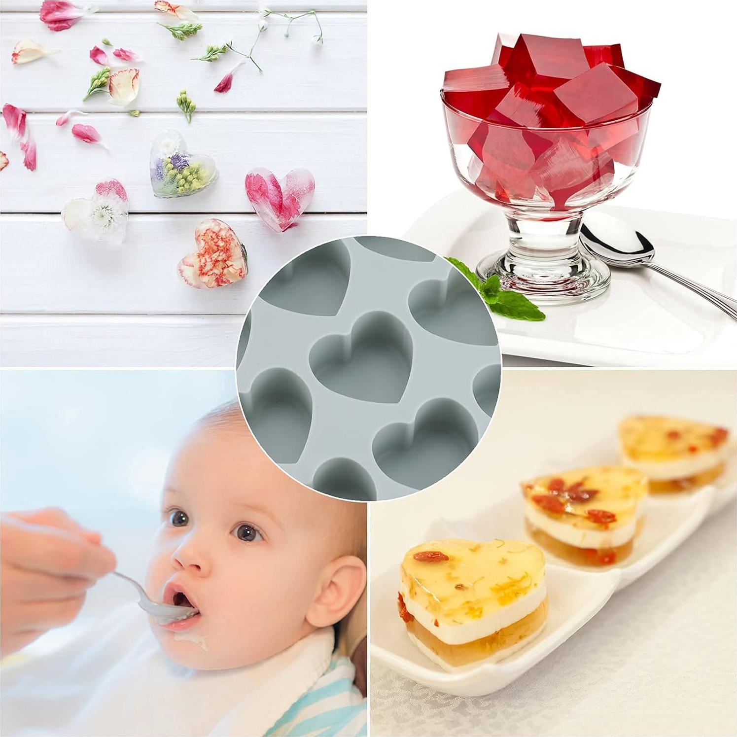 Bandeja de Hielo Silicona BTYMS 21 Cavidades Corazón Azul