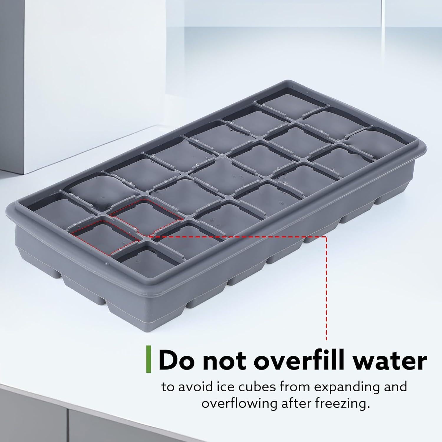 Bandejas de Hielo de Silicona Easequick con Tapa - 2 Piezas, 42 Cubos